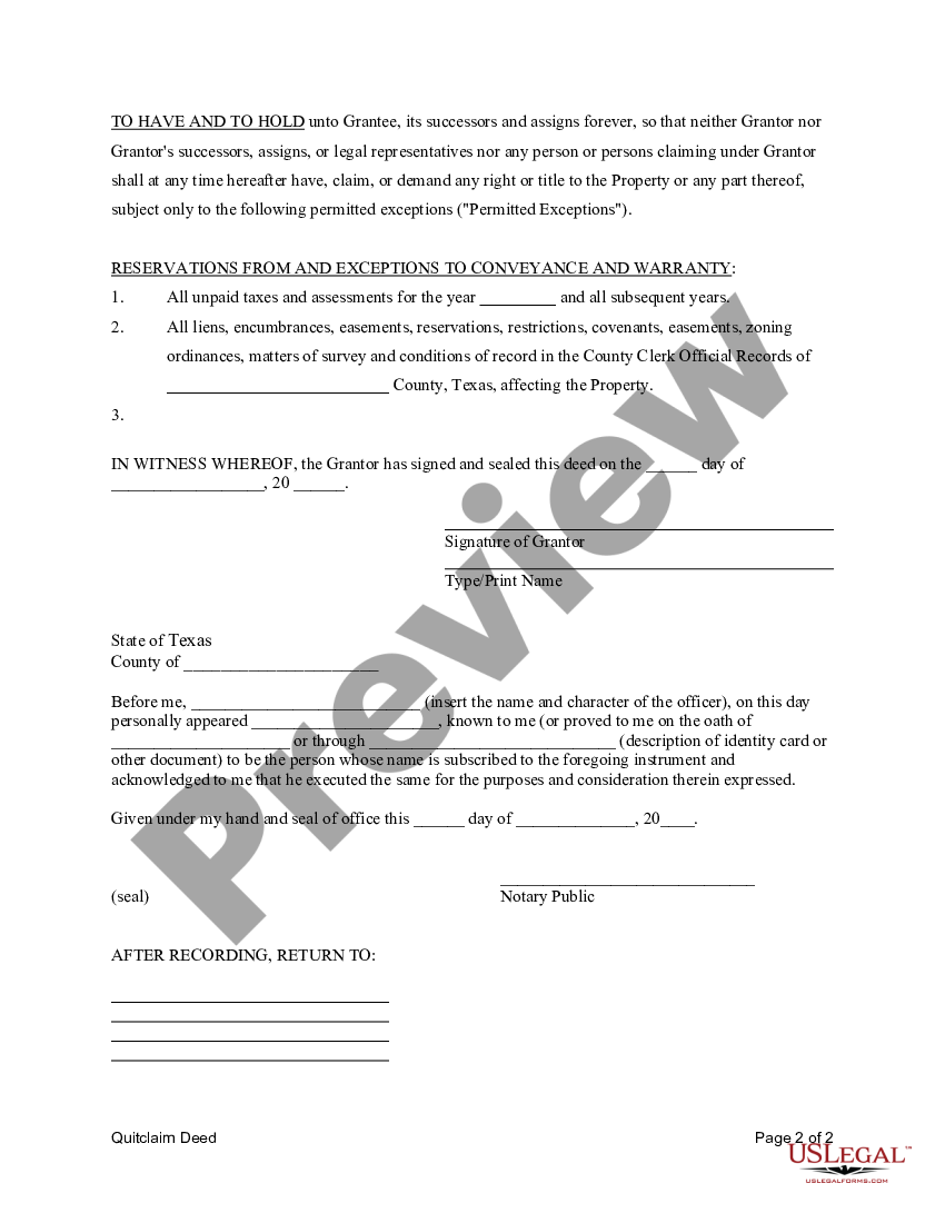 College Station Texas Quitclaim Deed For Husband To Husband And Wife As Community Property Or 6272