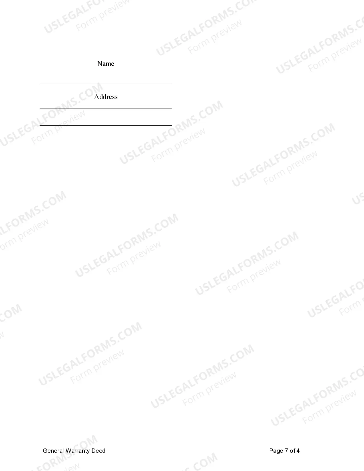 Preview General Warranty Deed for Individual to Two (2) Individuals as Tenants in Common