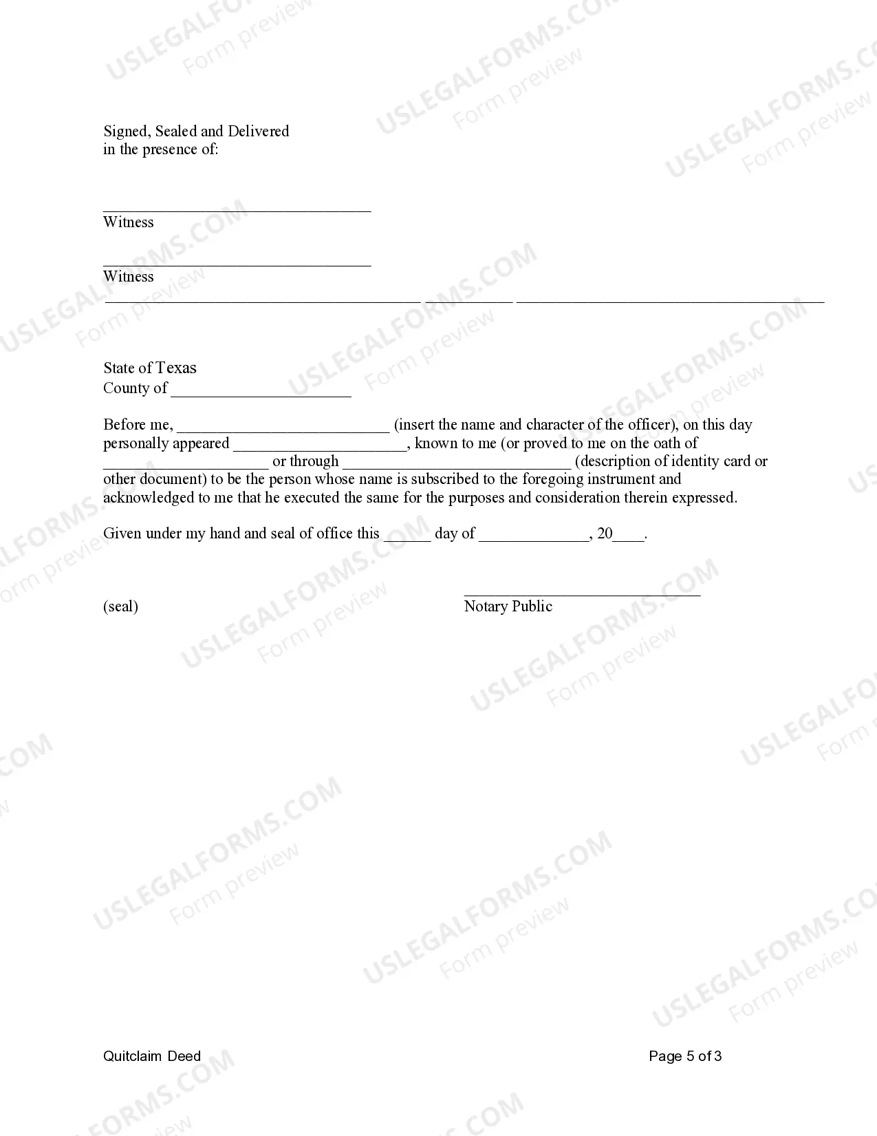 Preview Quitclaim Deed for Individual to Husband and Wife as Community Property or Community Property with Right of Survivorship
