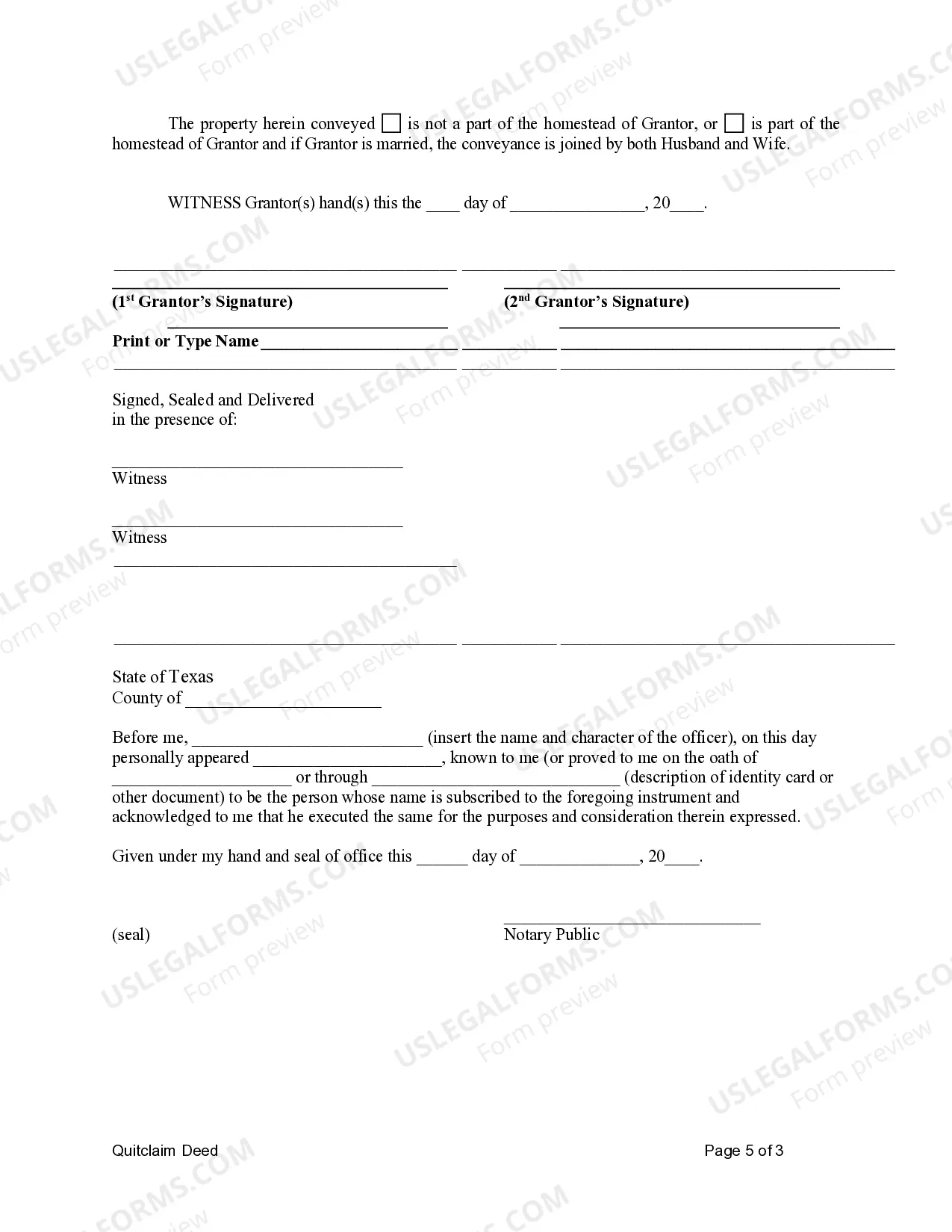 Preview Quitclaim Deed for Two Individuals to Individual