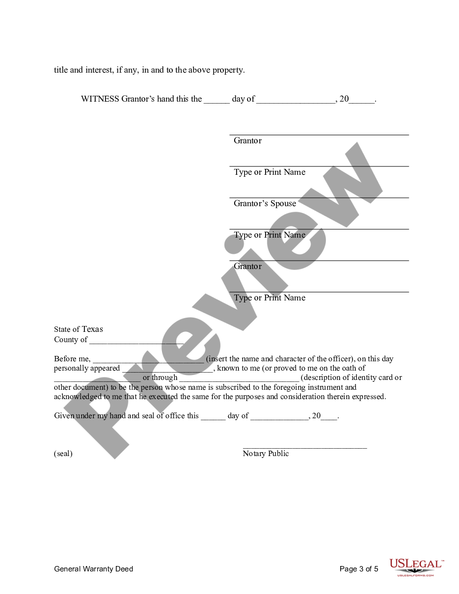 Texas General Warranty Deed for Two Individuals to Husband and Wife as
