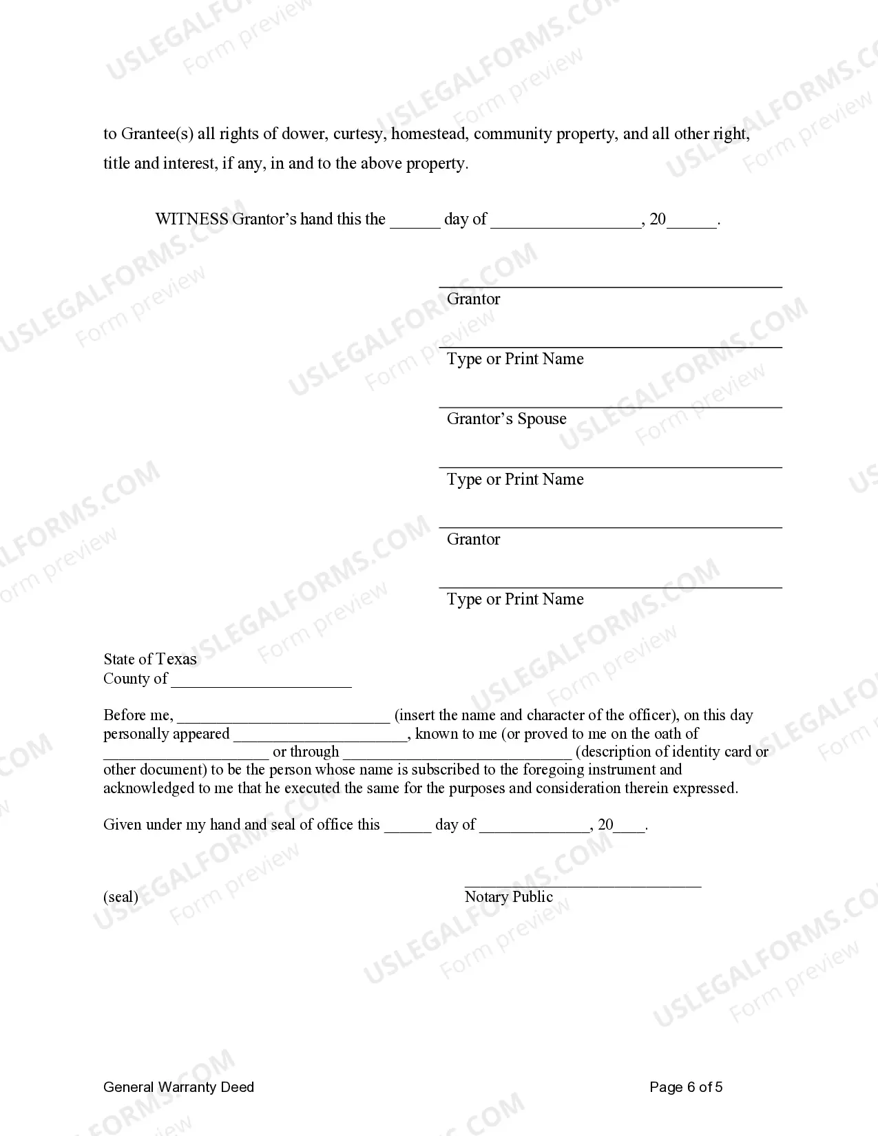 Preview General Warranty Deed for Two Individuals to Husband and Wife as Community Property with Rights of Survivorship