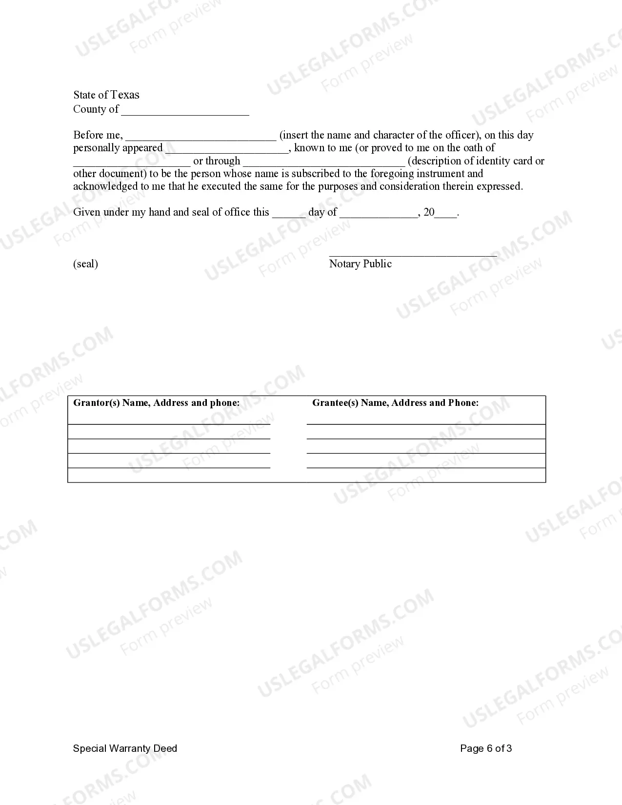 Preview Special Warranty Deed for Individuals to a City