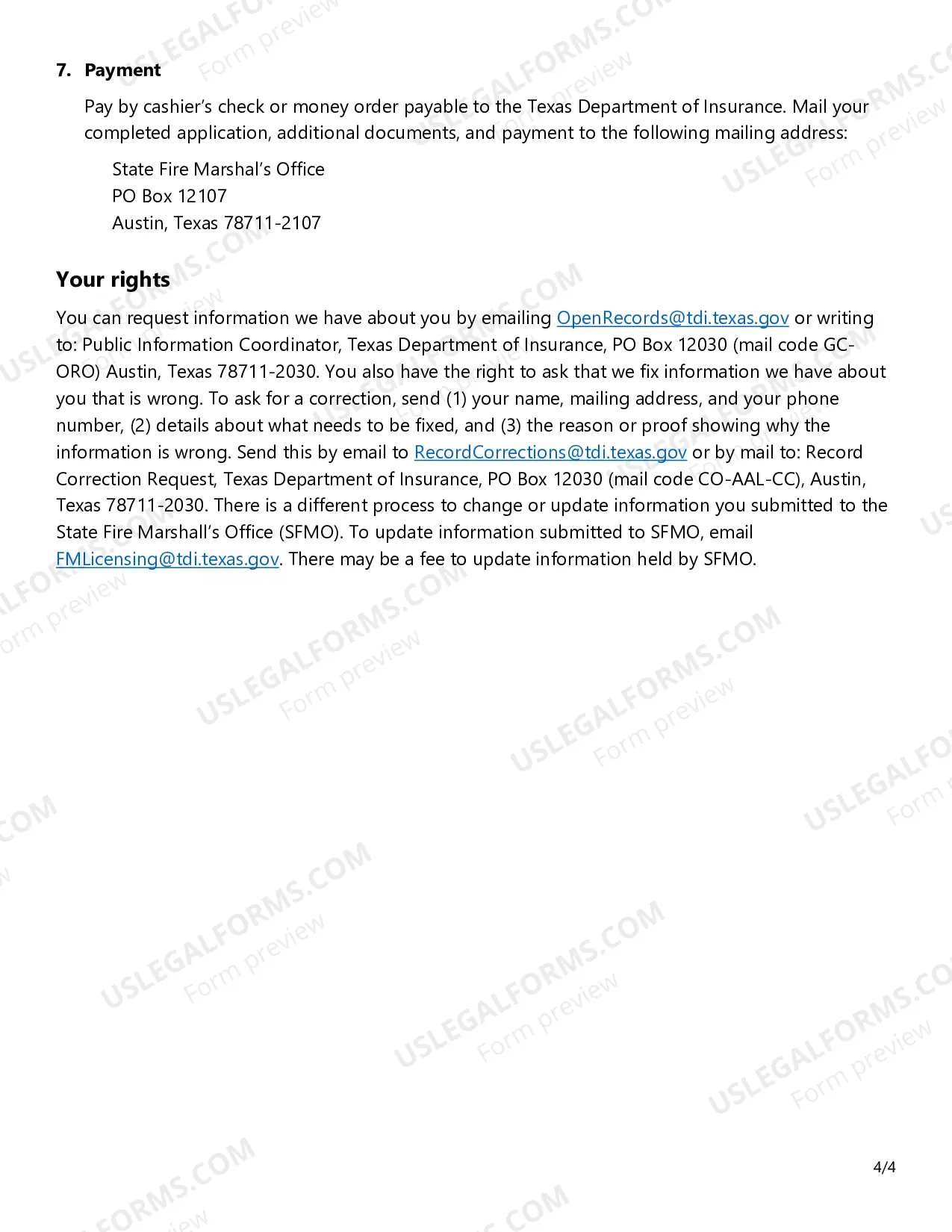 Preview Fire Extinguisher Apprentice Permit Application