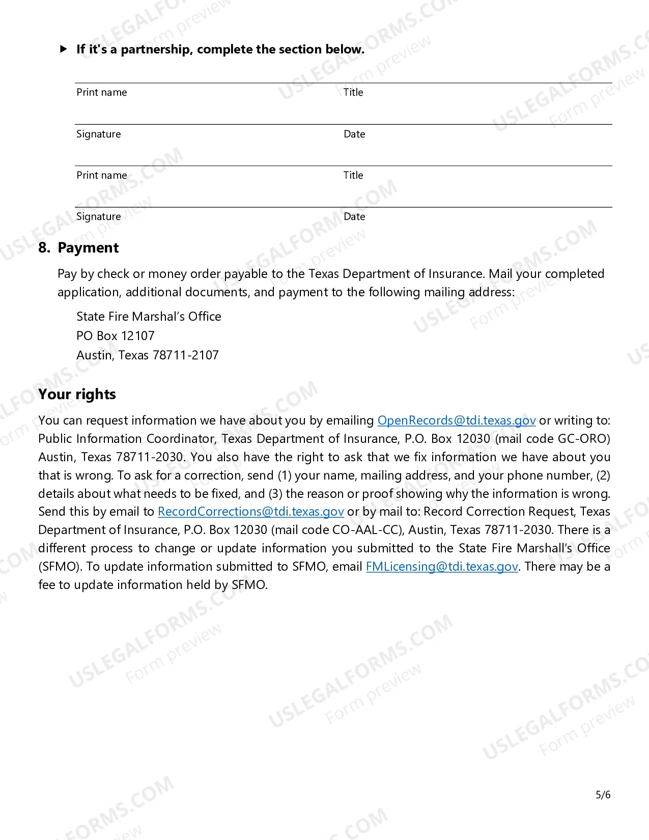 Preview Fire Alarm Certificate of Registration Application