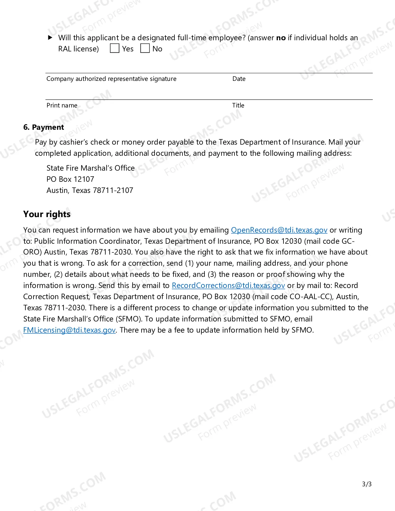 Preview Revision/Transfer Application For All Types of Fire Alarm Licenses
