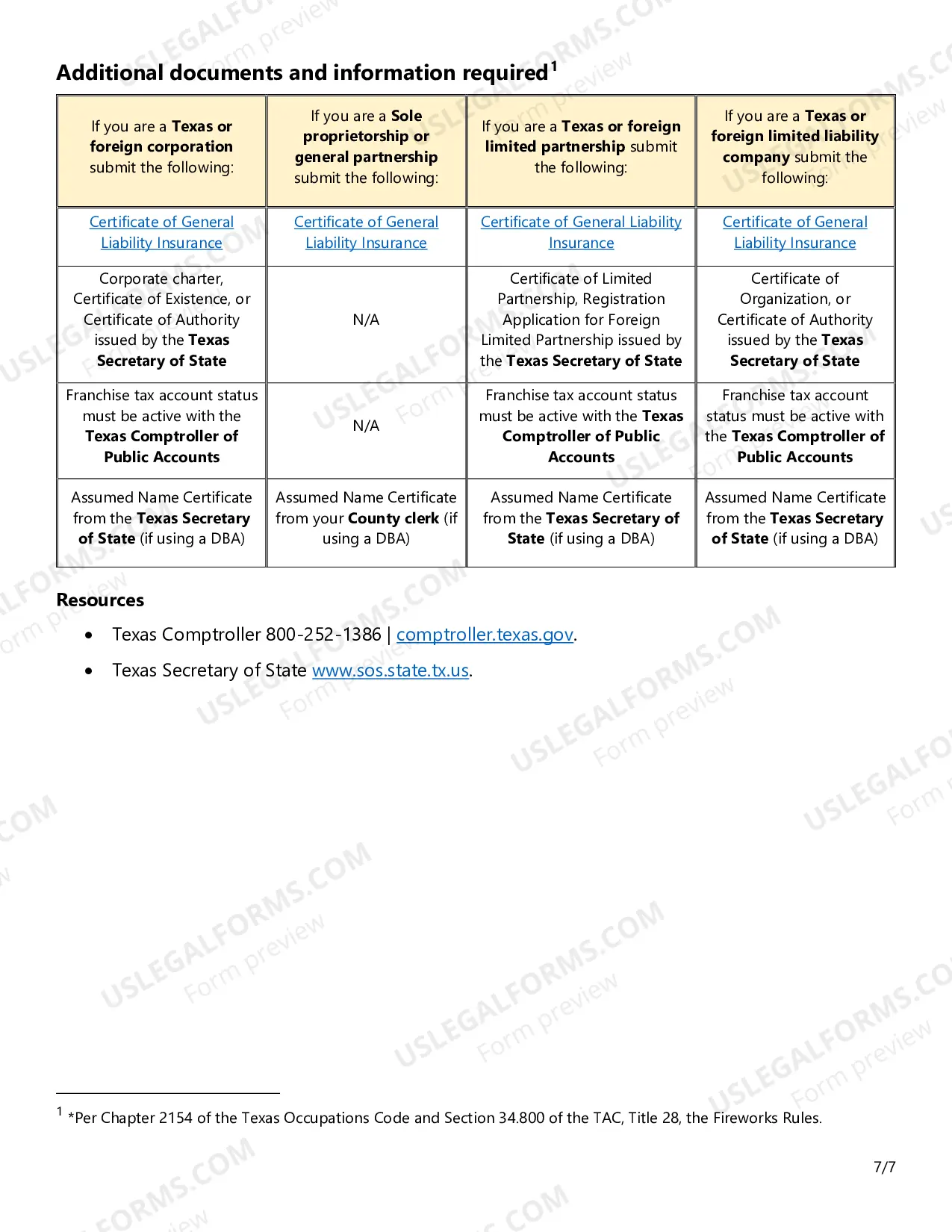 Preview Application for Class B Fireworks Singular or Multiple Display Permit