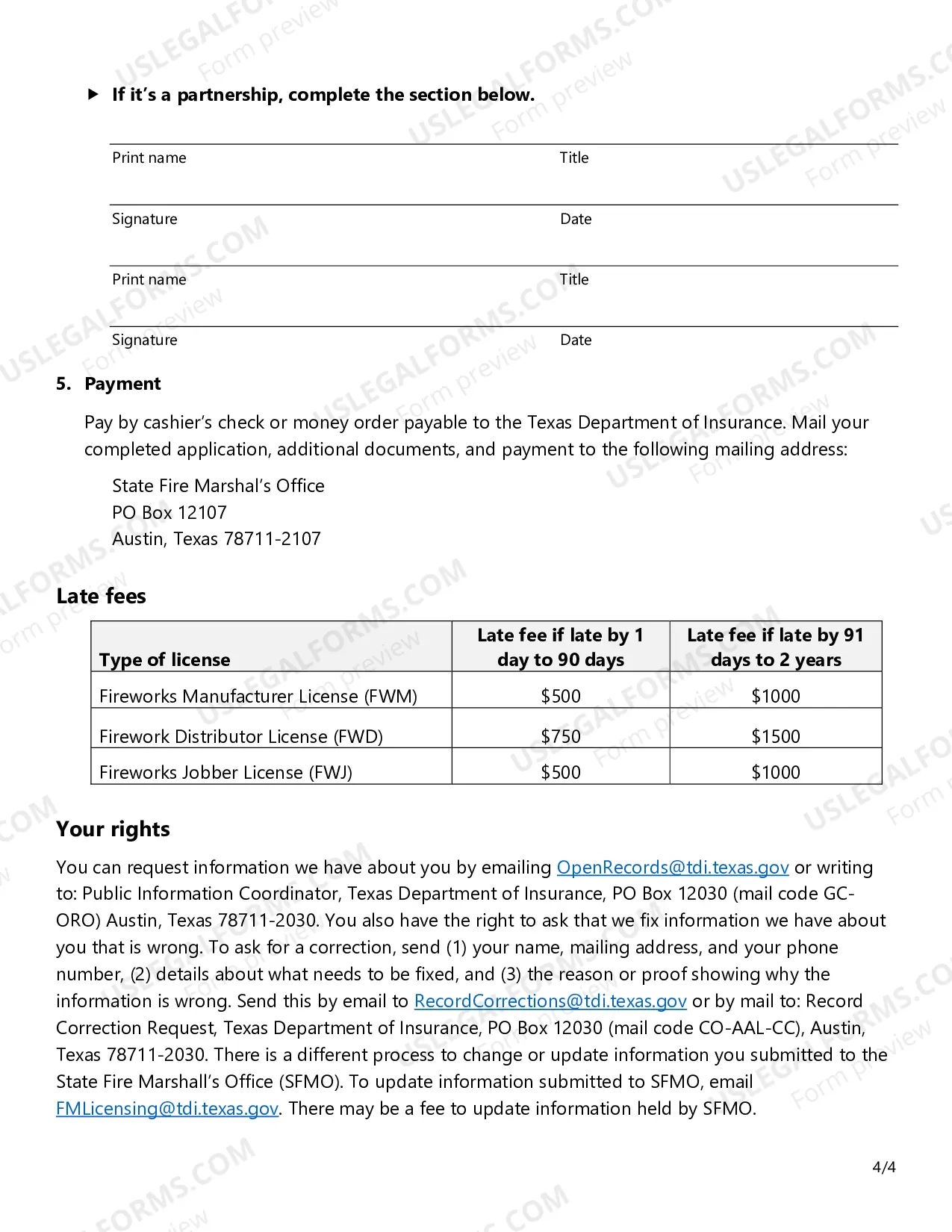 Preview Renewal Application - Fireworks License