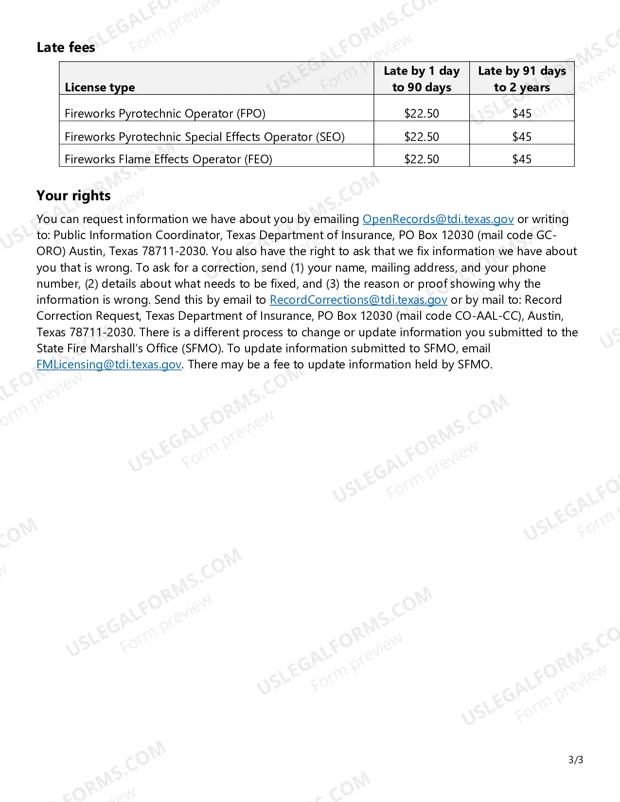 Preview Renewal Application - Fireworks Operator's License