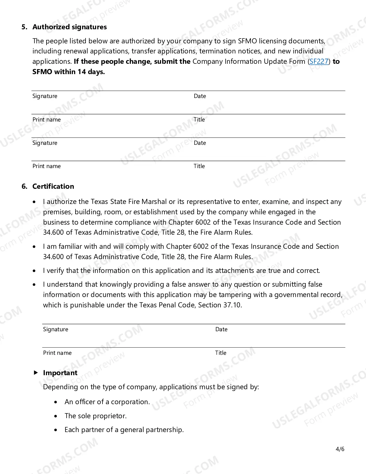Preview Training School Approval Application