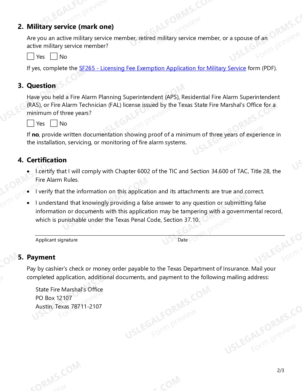 Preview Instructor Approval Application