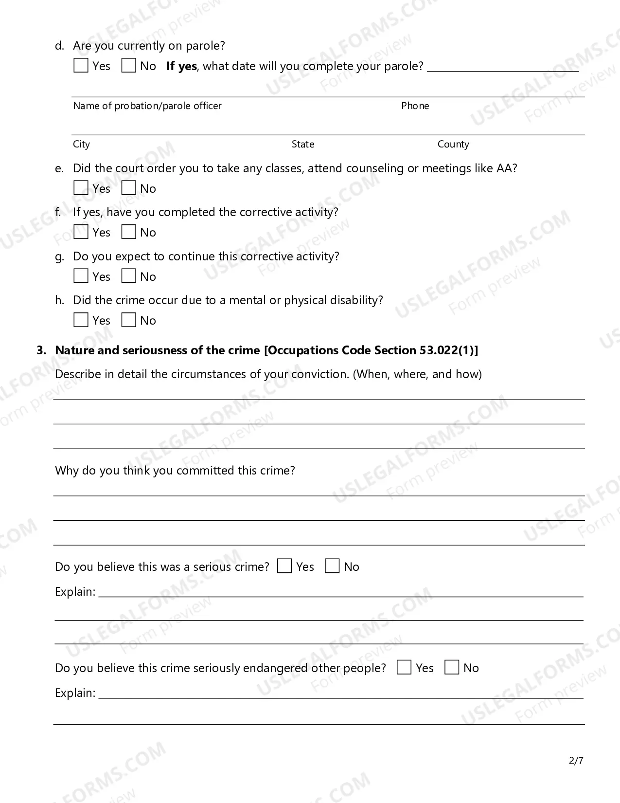 Preview Supplemental Criminal History Information