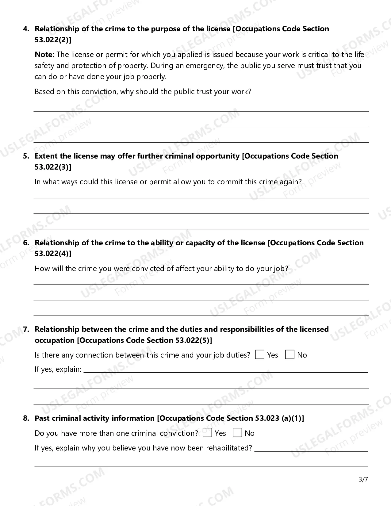 Preview Supplemental Criminal History Information