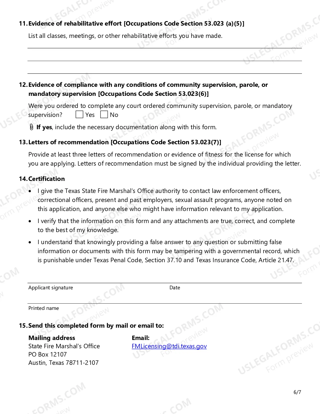 Preview Supplemental Criminal History Information