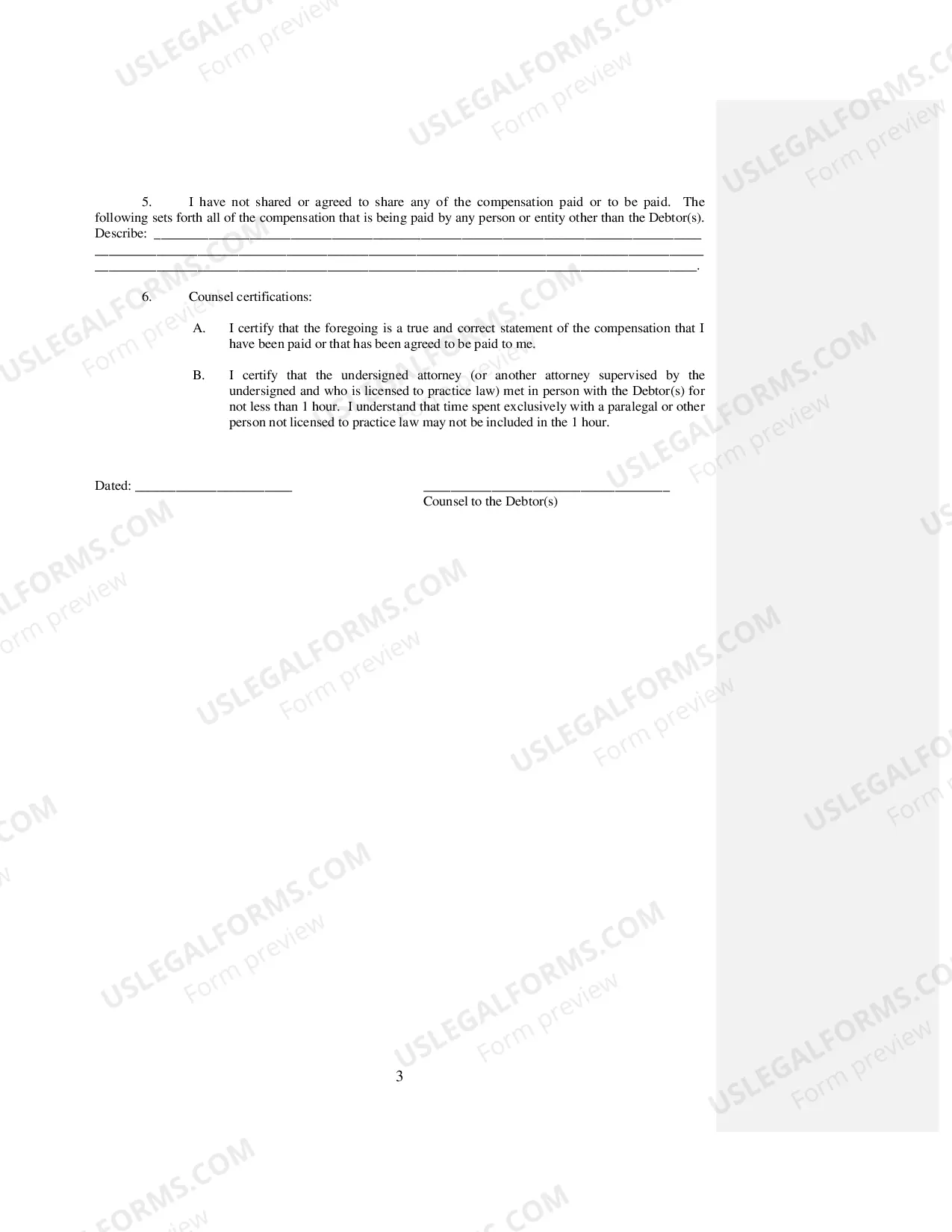 Preview Bankruptcy Rule 2016(b) Disclosure And Application For Approval of Fixed Fee Agreement