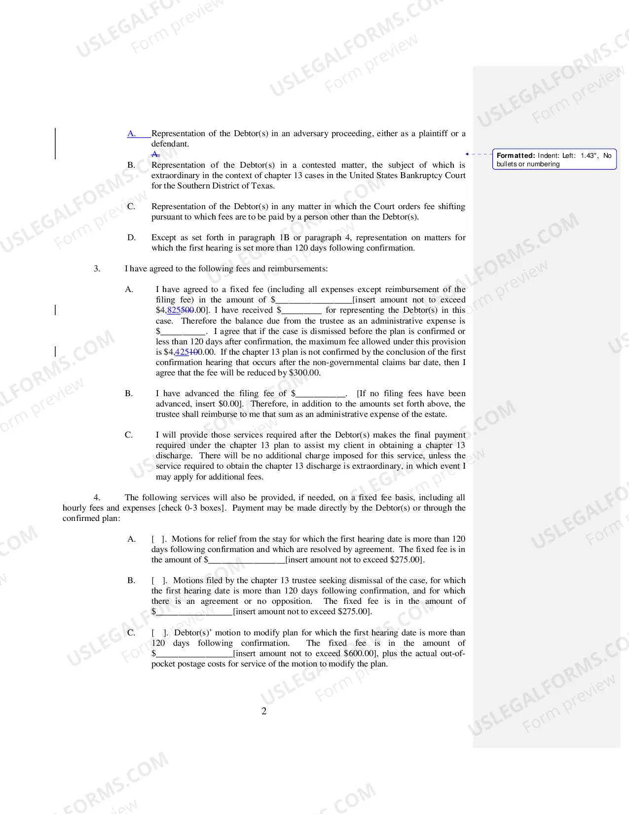 Preview Bankruptcy Rule 2016(b) Disclosure And Application For Approval of Fixed Fee Agreement (Non-Standard Case)