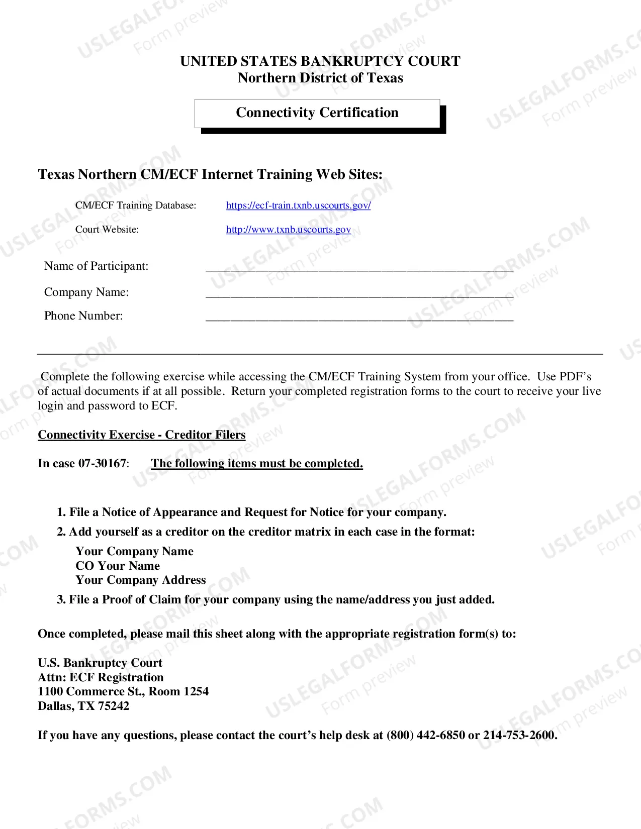 Preview ECF System Creditor-Limited Use Filer Registration Form (With Exercise)