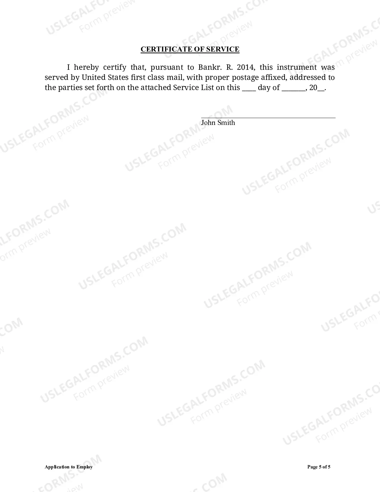 Preview Application To Employ As Special Litigation Counsel