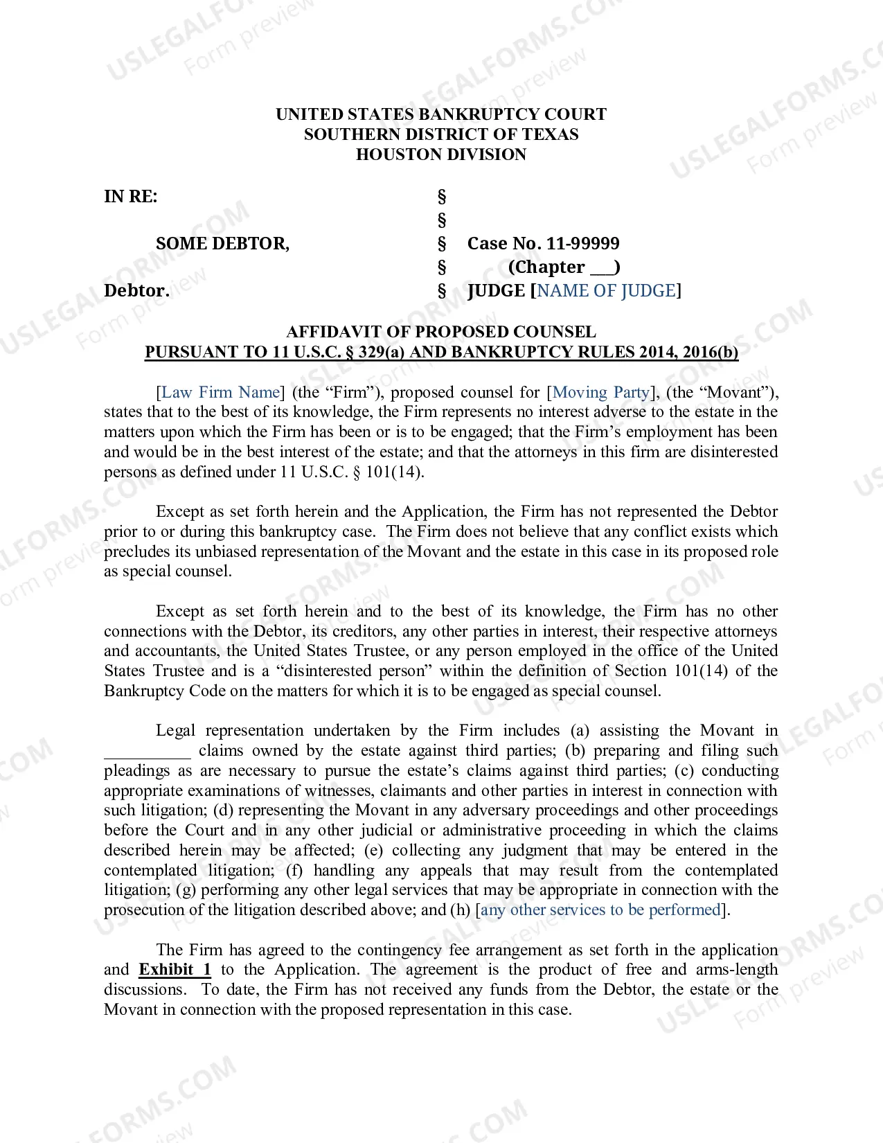 Preview Application To Employ As Special Litigation Counsel