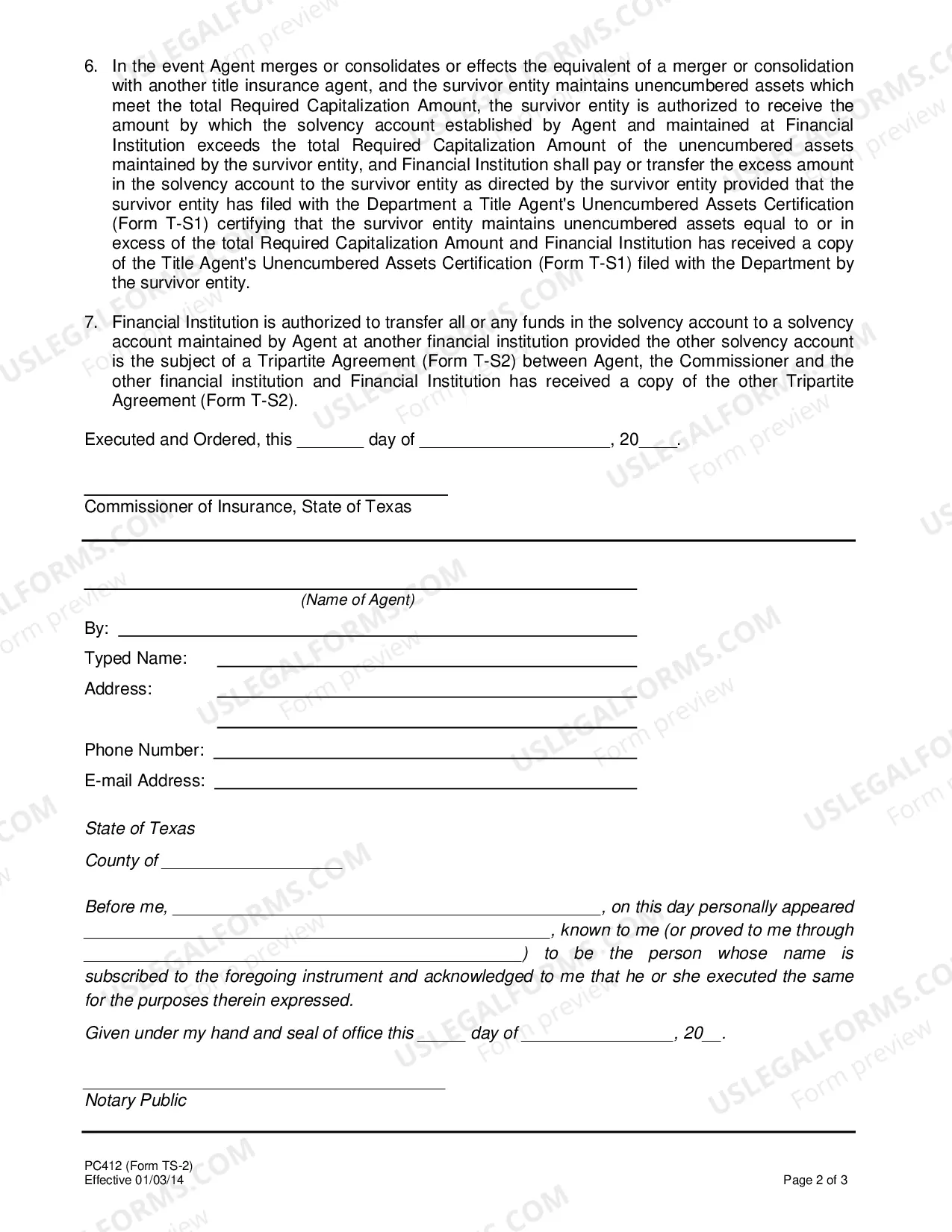 Preview Tripartite Agreement (Form T-S2)