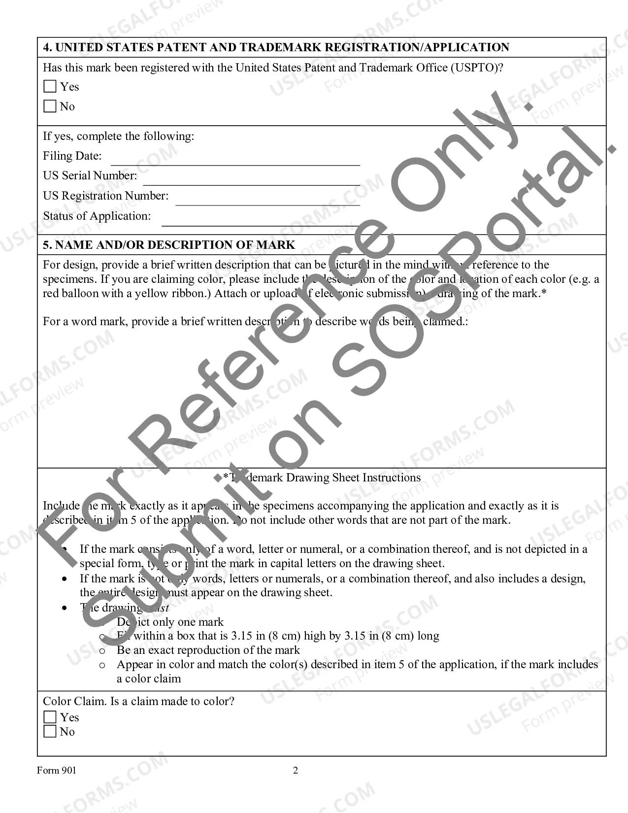 Preview Application For Registration of Trademark Or Service Mark