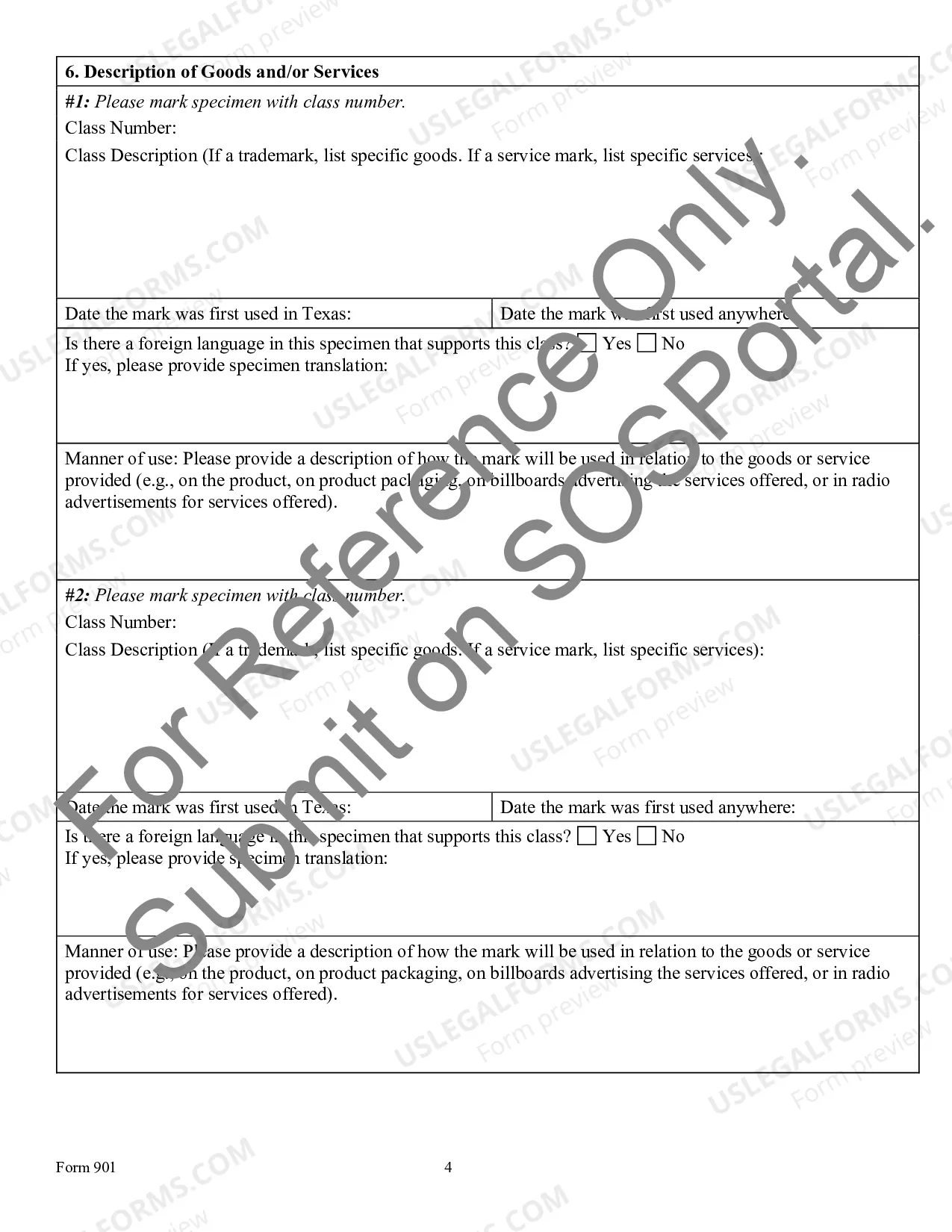 Preview Application For Registration of Trademark Or Service Mark