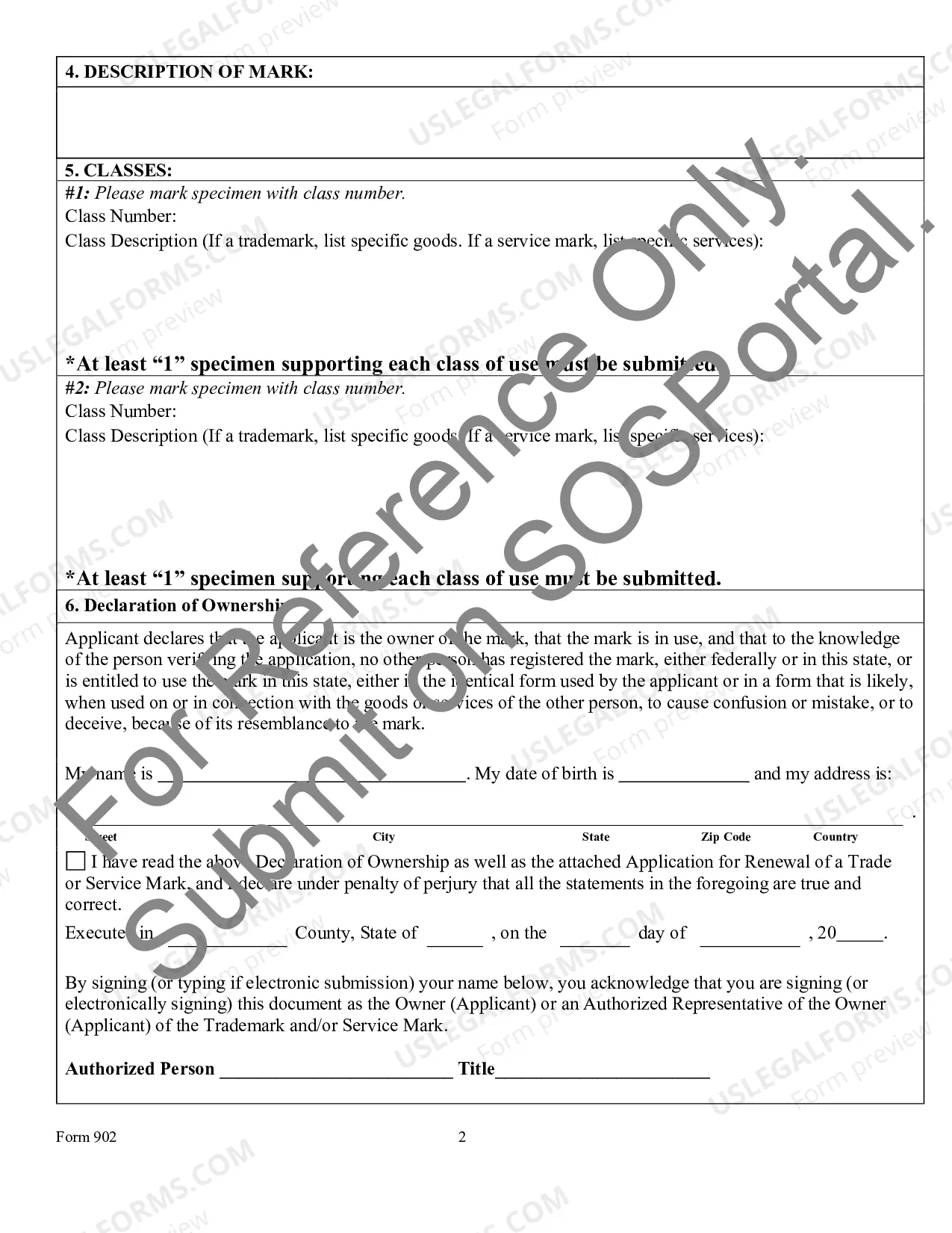 Preview Renewal Application of A Trade Or Service Mark