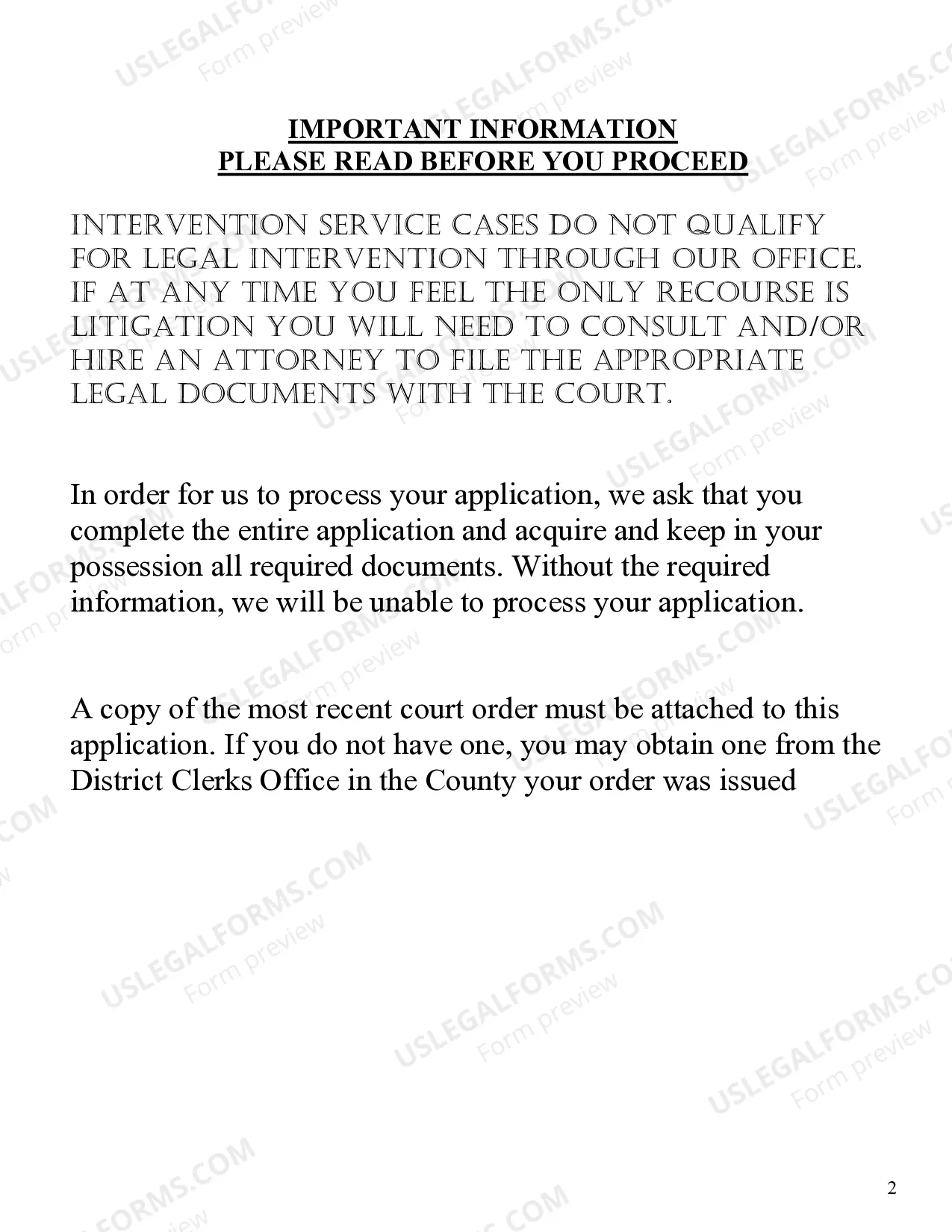 Preview Intervention Services Application