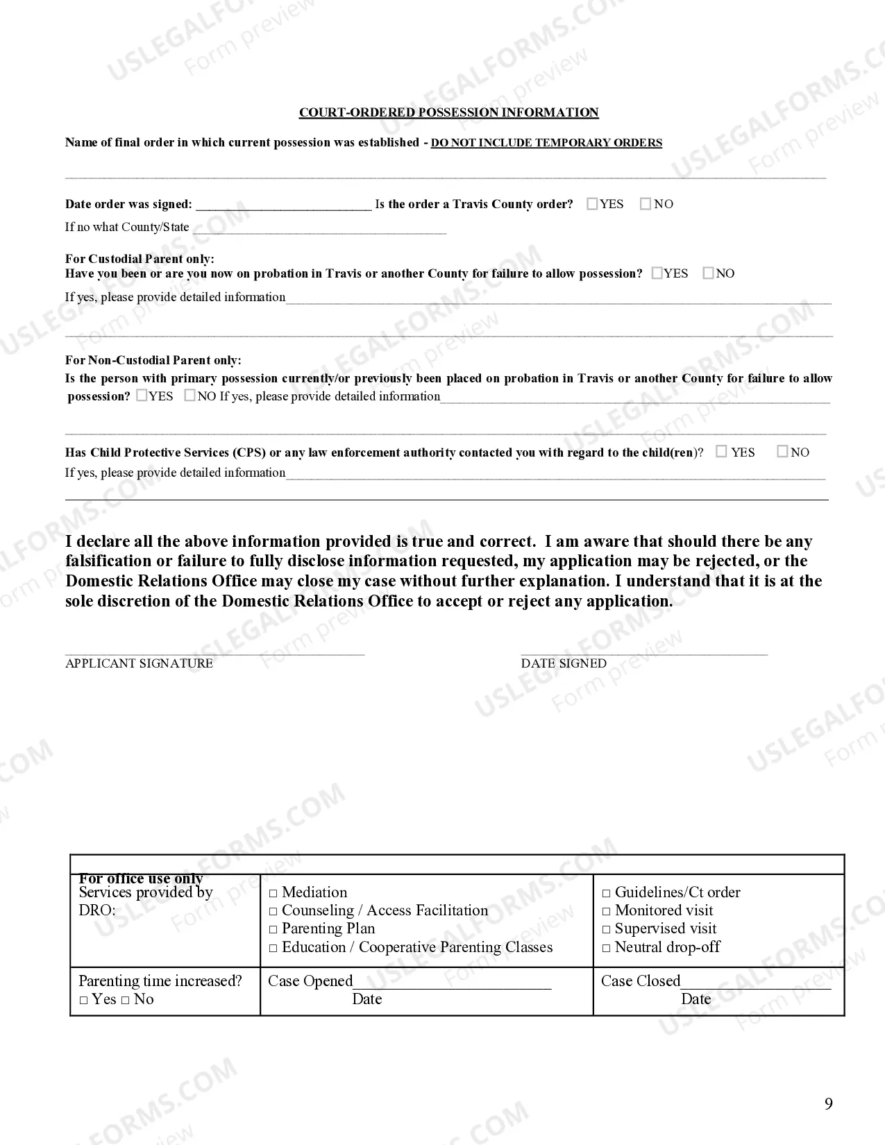 Preview Intervention Services Application