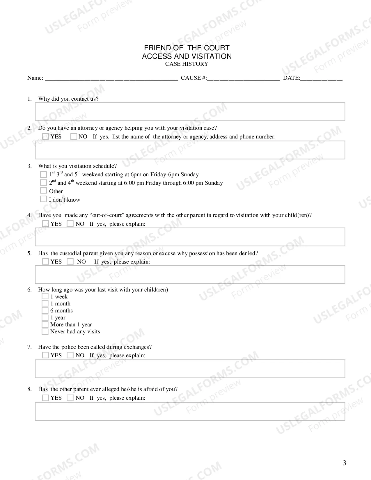 Preview Visitation Enforcement Application