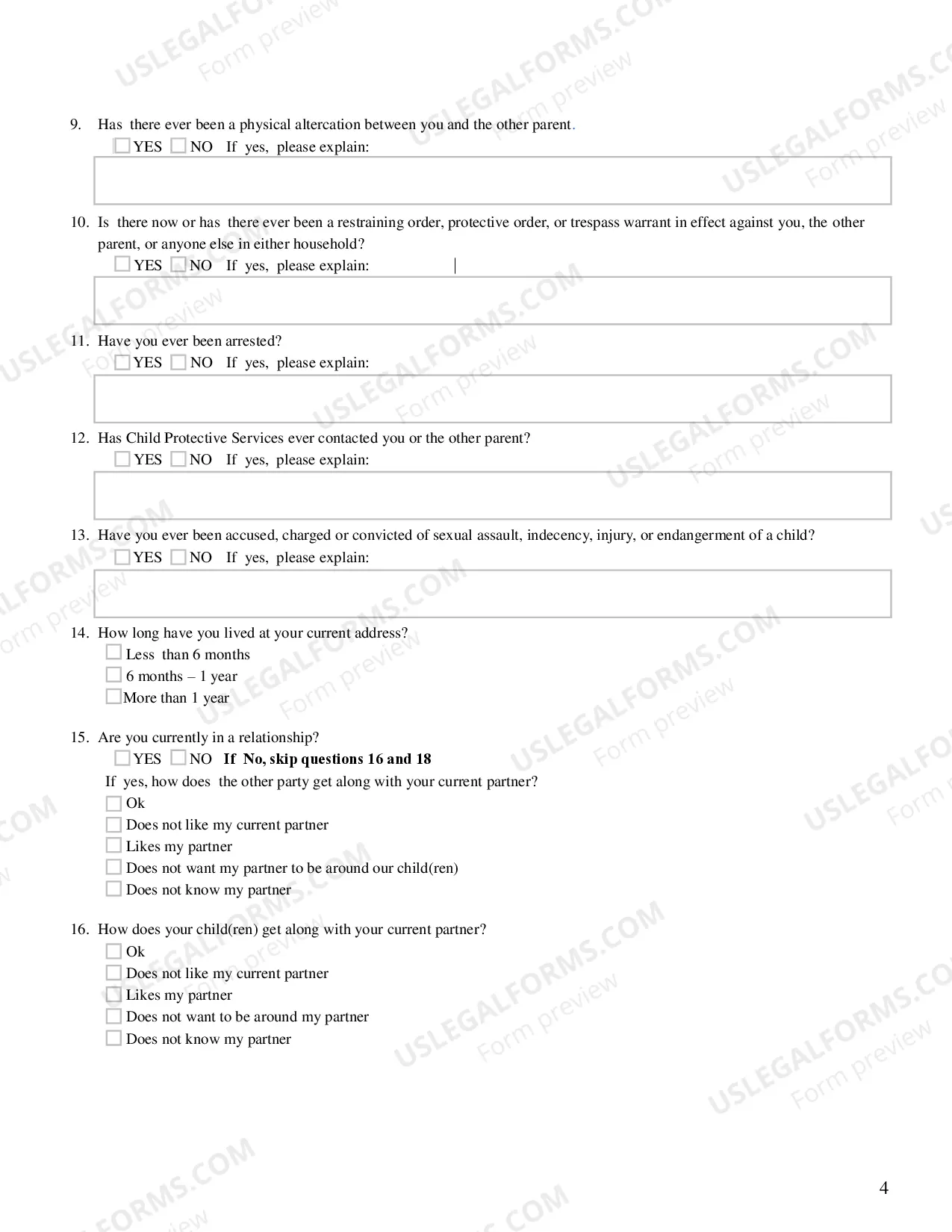 Preview Visitation Enforcement Application