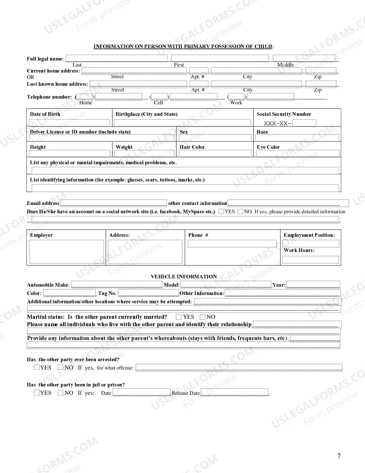 Preview Visitation Enforcement Application
