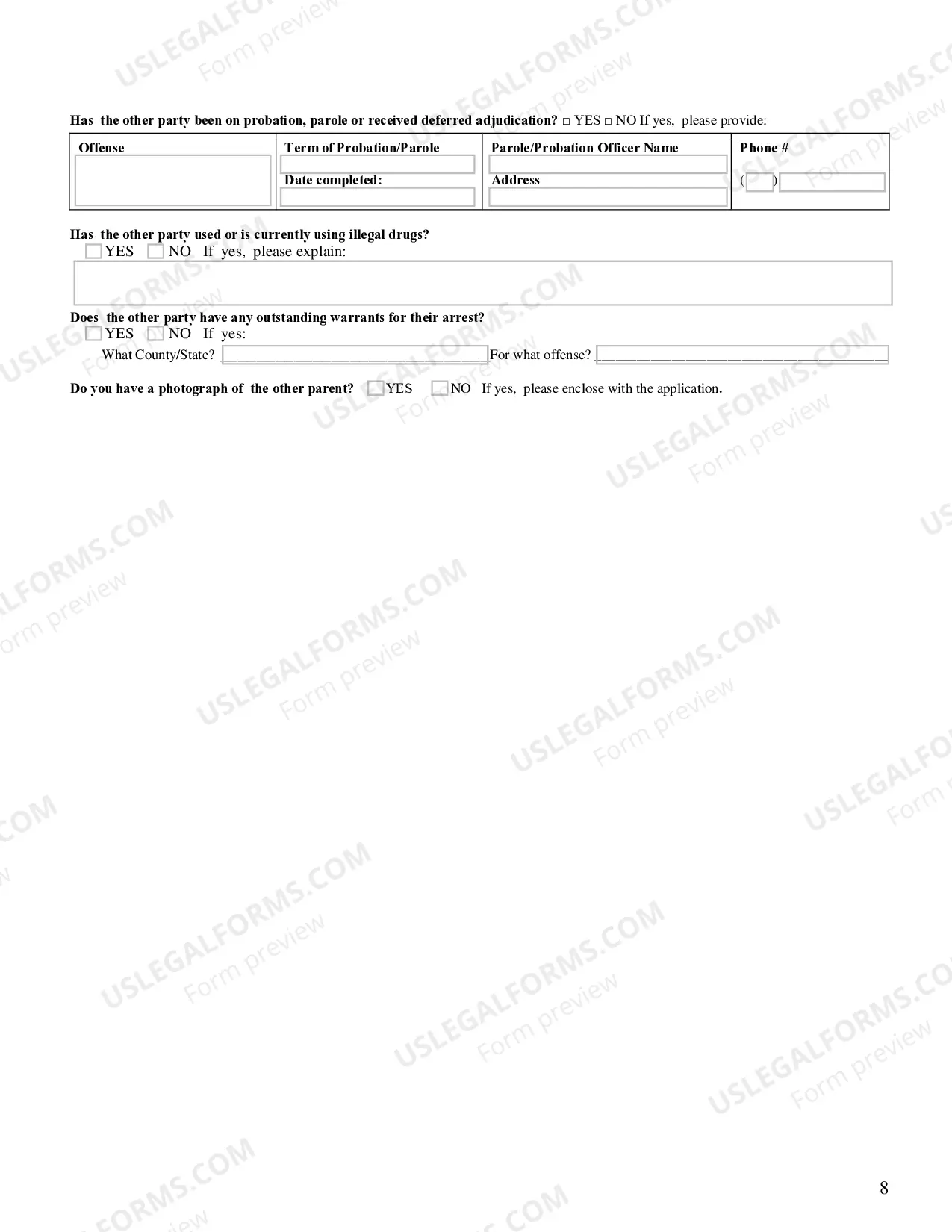 Preview Visitation Enforcement Application