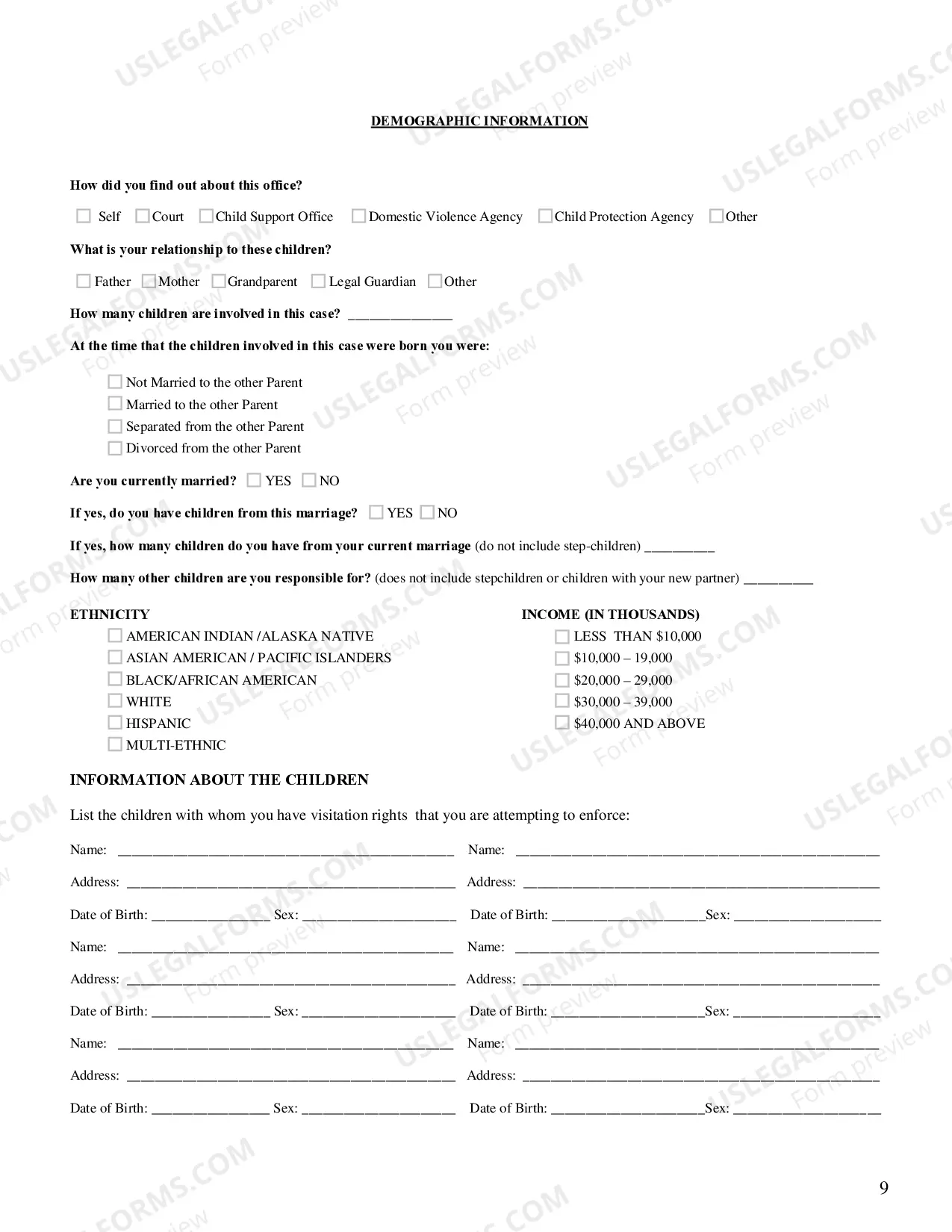 Preview Visitation Enforcement Application