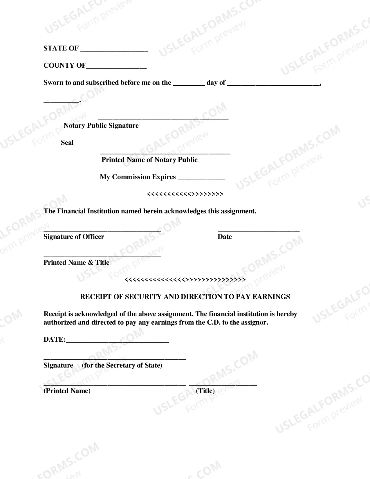 Preview Assignment of Certificate Of Deposit As Security
