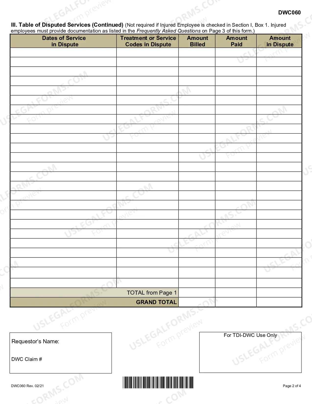 Preview Medical Fee Dispute Resolution Request