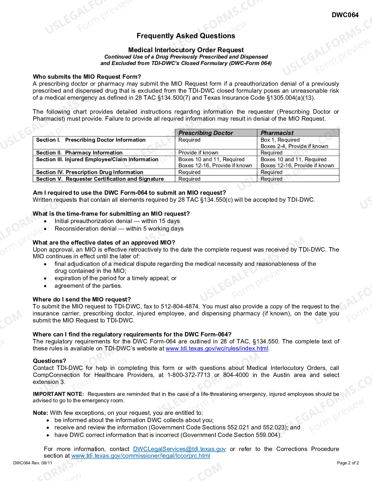 Preview Medical Interlocutory Order Request