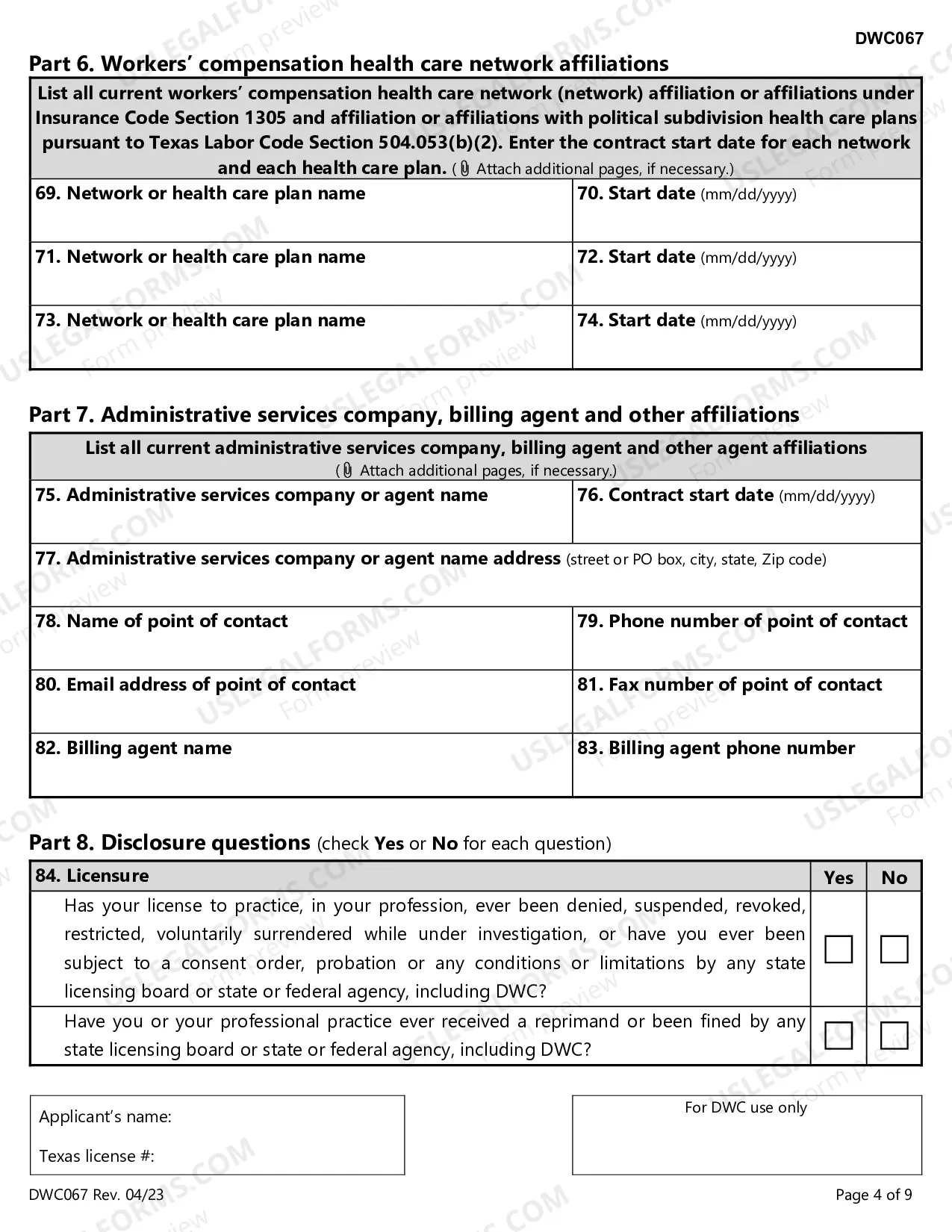 Preview Designated Doctor Certification Application