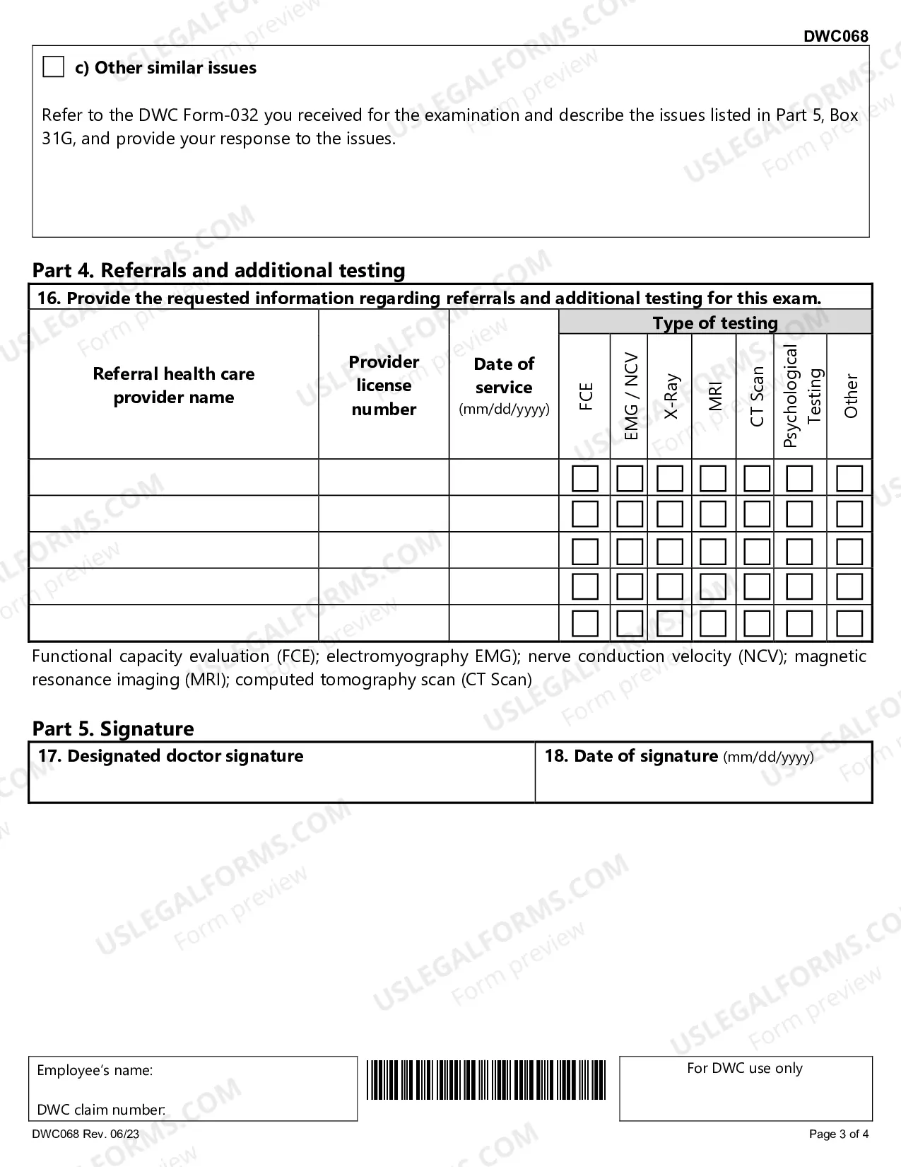 Preview Designated Doctor Examination Data Report