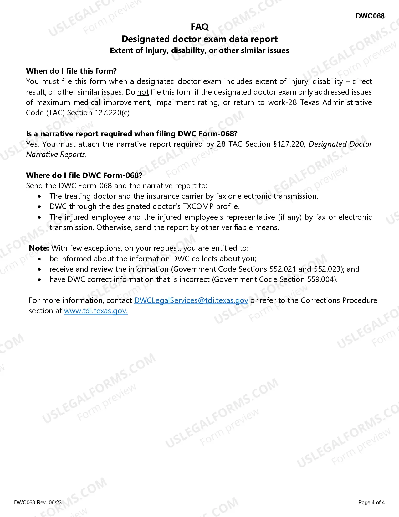 Preview Designated Doctor Examination Data Report