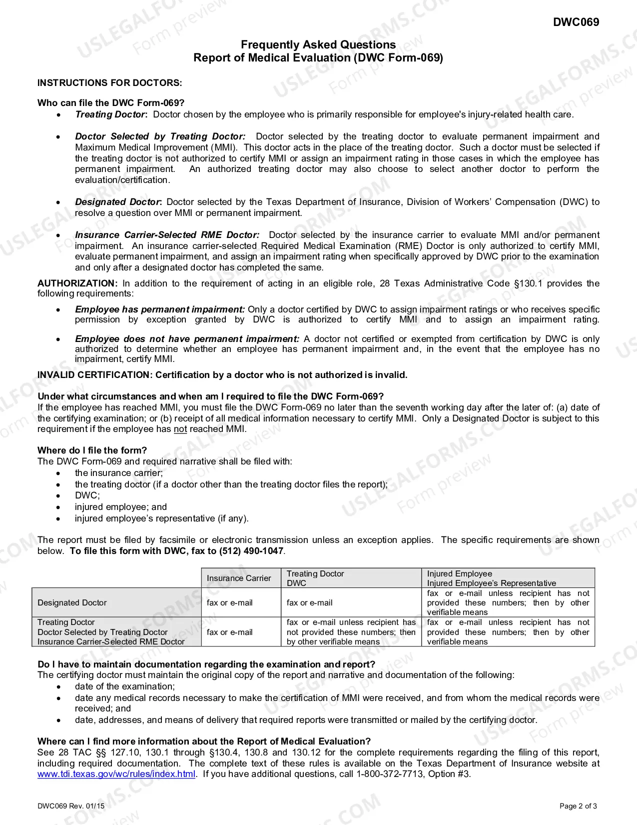 Preview Report of Medical Evaluation