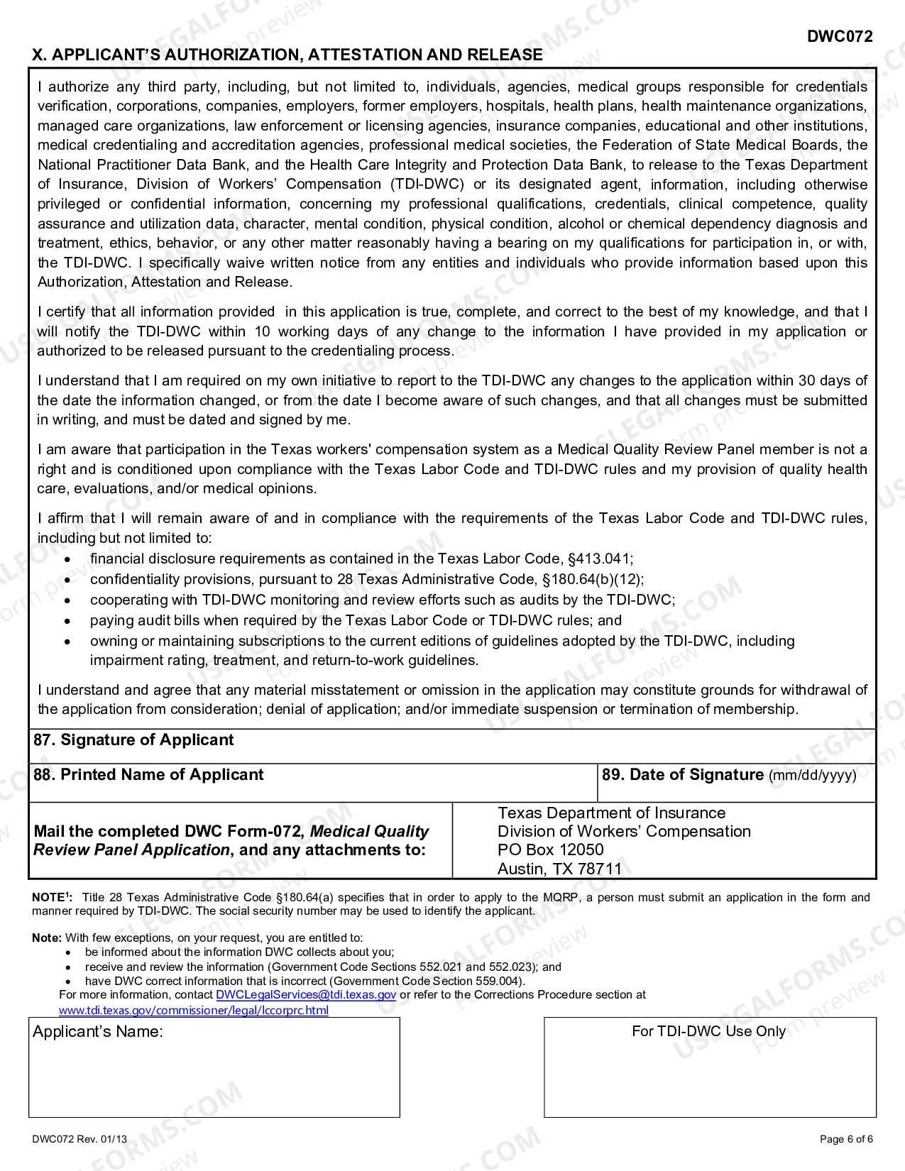 Preview Medical Quality Review Panel Application