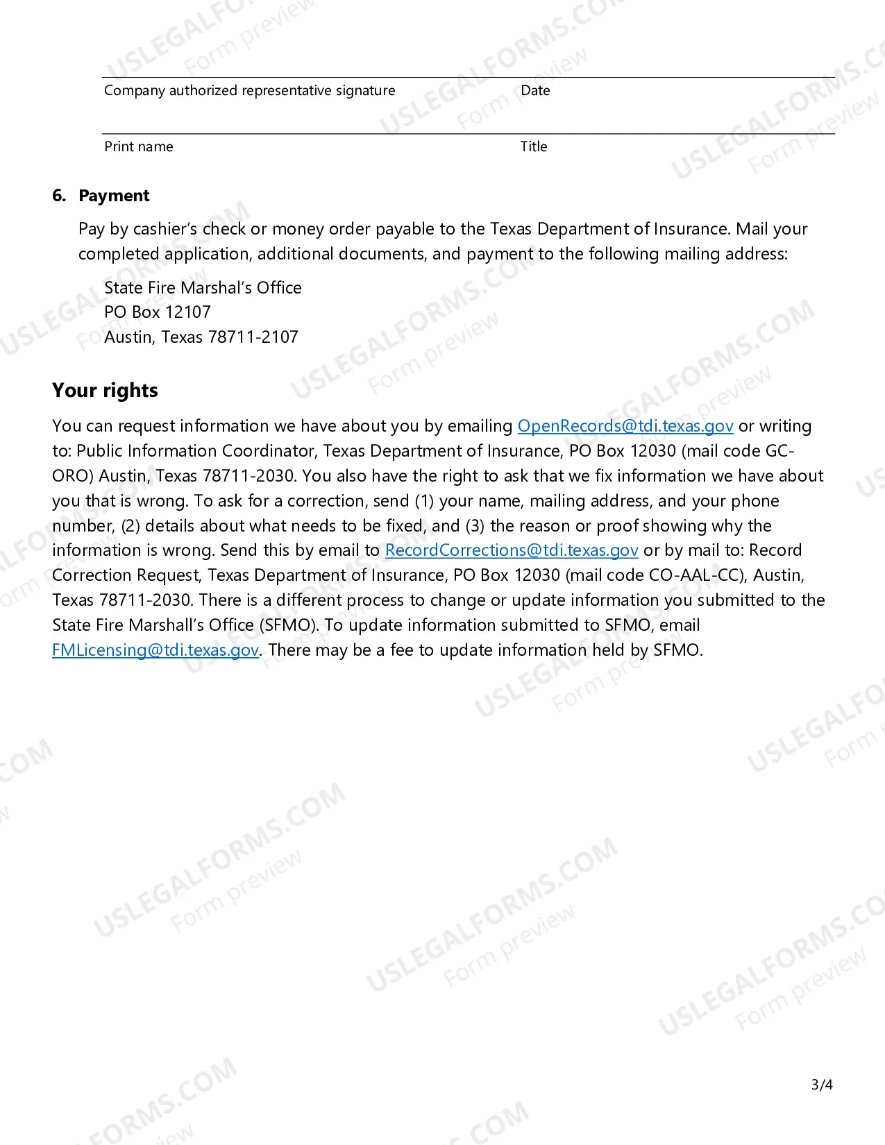Preview Fire Extinguisher Employee License Revision Application