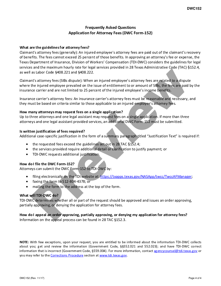 page 3 Application For Attorney Fees for Workers' Compensation preview