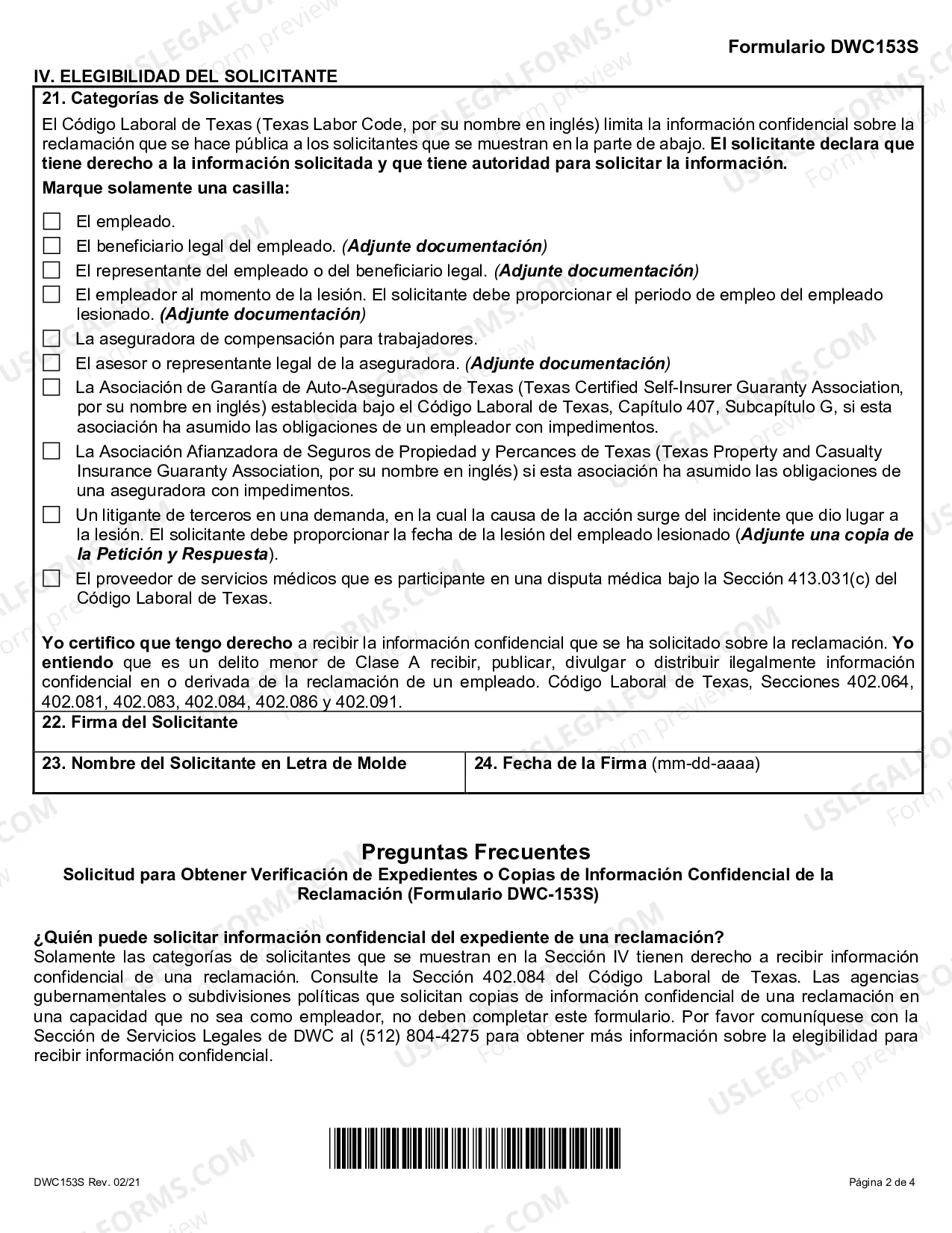 Preview Solicitud para Obtener Copias de la Informacion Confidencial del Reclamante