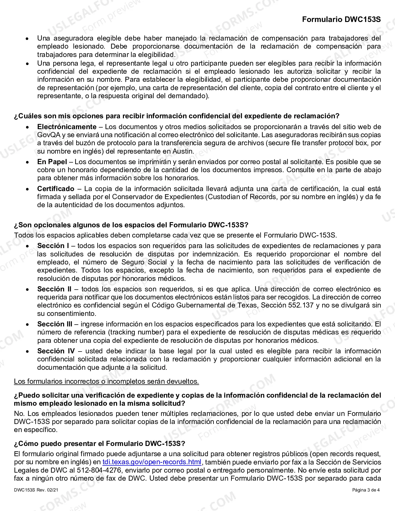Preview Solicitud para Obtener Copias de la Informacion Confidencial del Reclamante