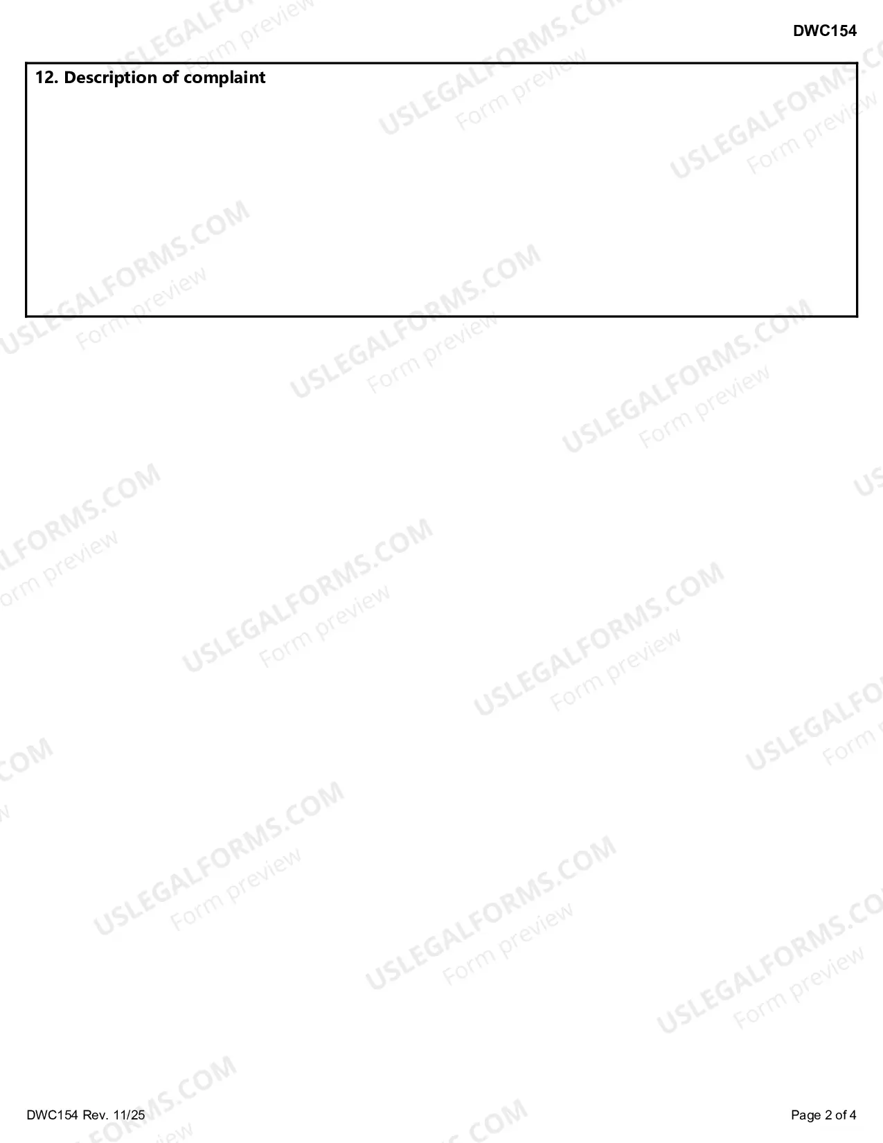 Preview Workers' Compensation Complaint Form