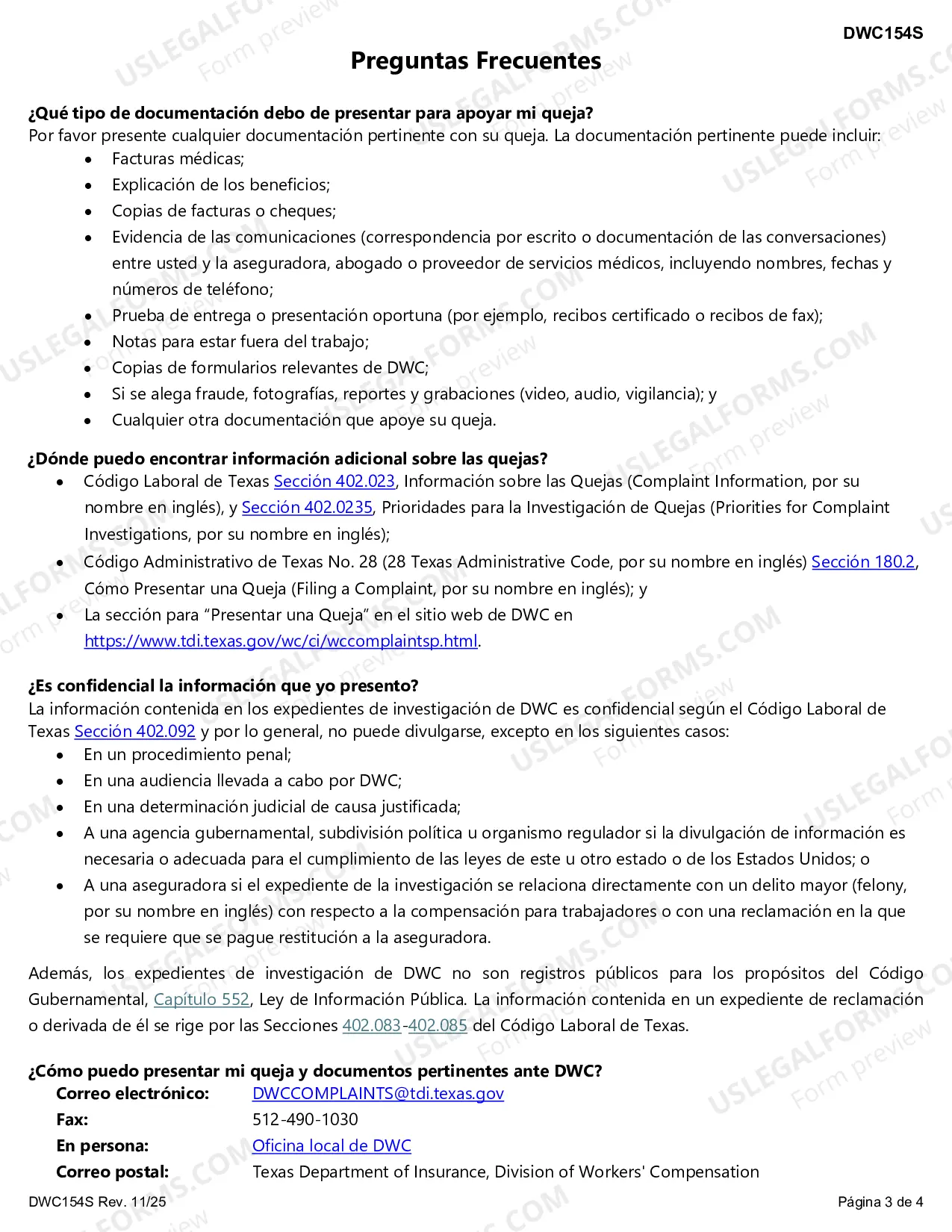 Preview Quejas de Compensacion para Trabajadores