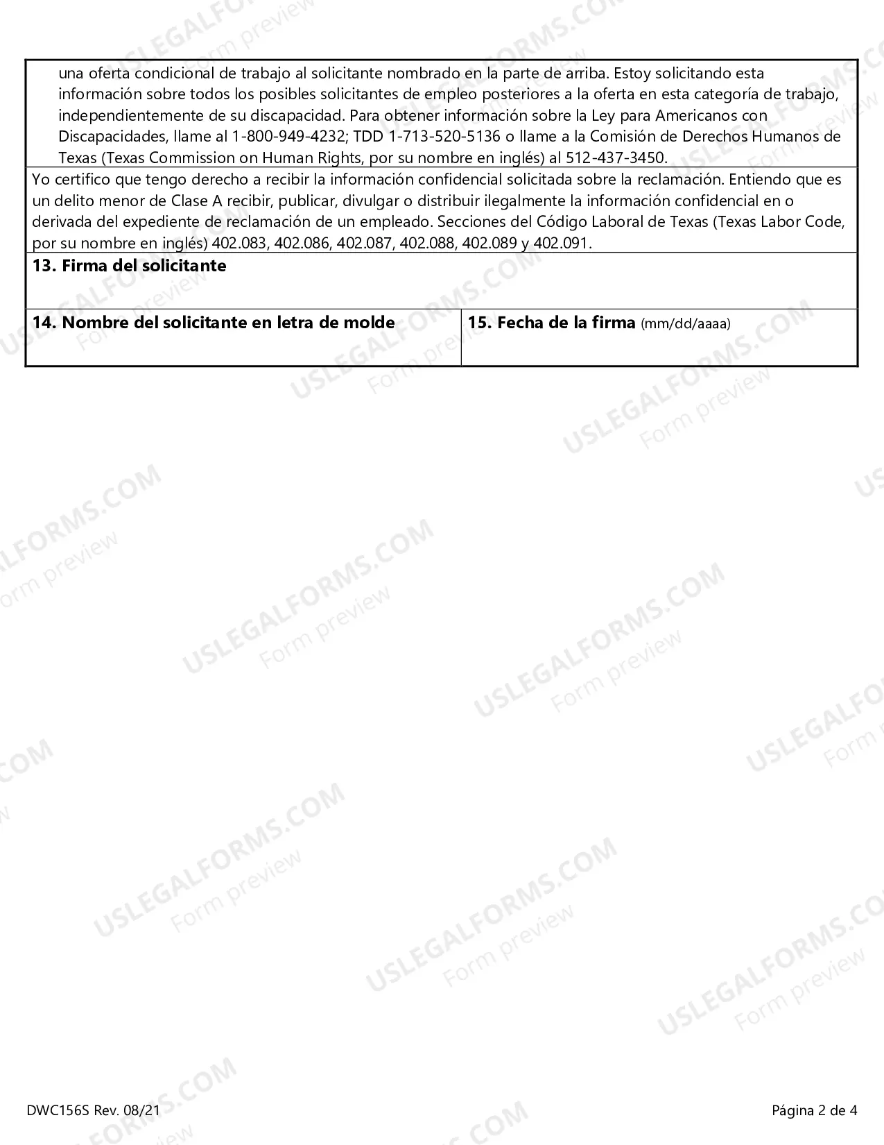 Preview Prospective Employment Authorization And Certification (Spanish)