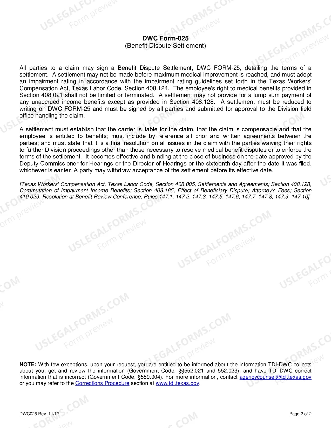 Preview Benefit Dispute Settlement
